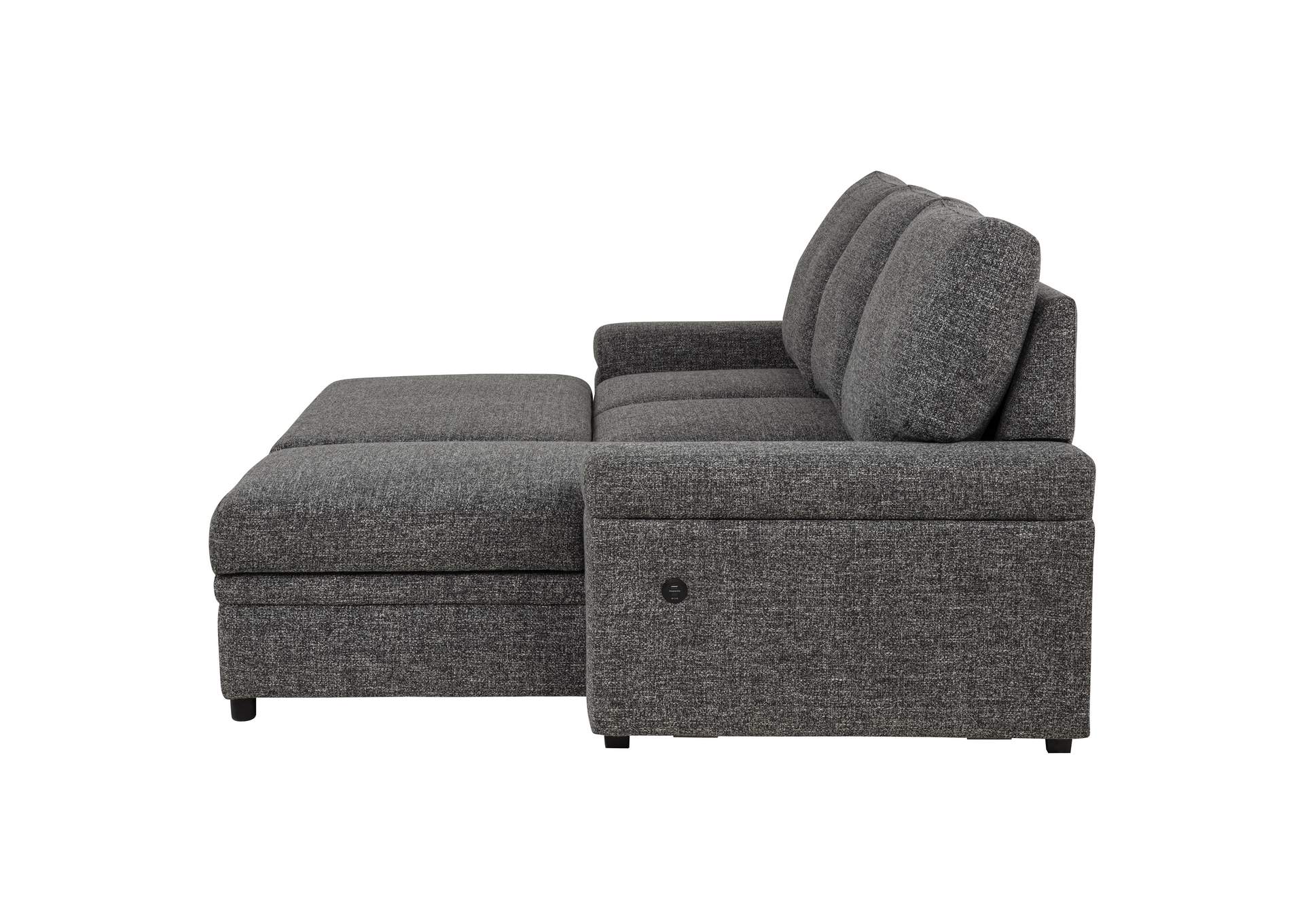 Demko Sleeper Sectional Sofa with Speaker and Storage Chaise Granite image 10