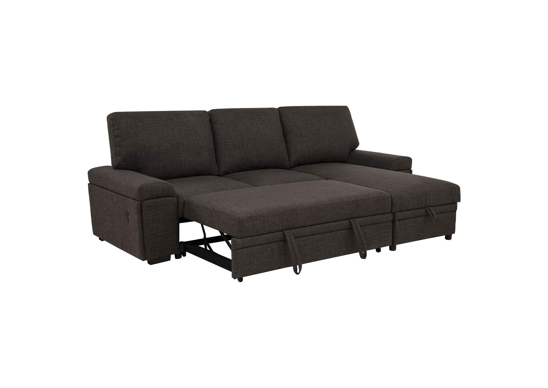 Demko Sleeper Sectional Sofa with Speaker and Storage Chaise Brown image 17