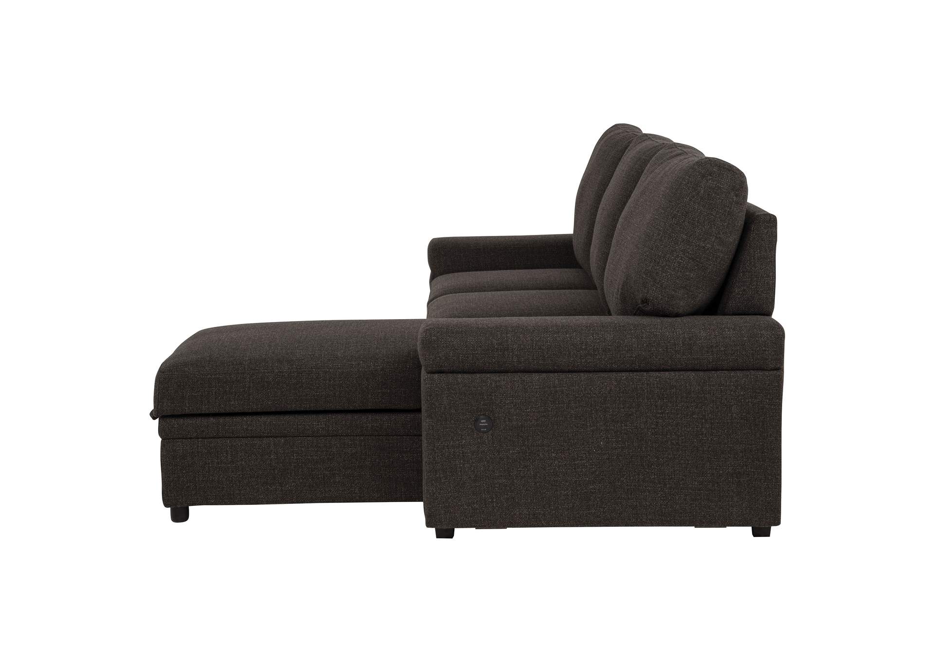 Demko Sleeper Sectional Sofa with Speaker and Storage Chaise Brown image 11