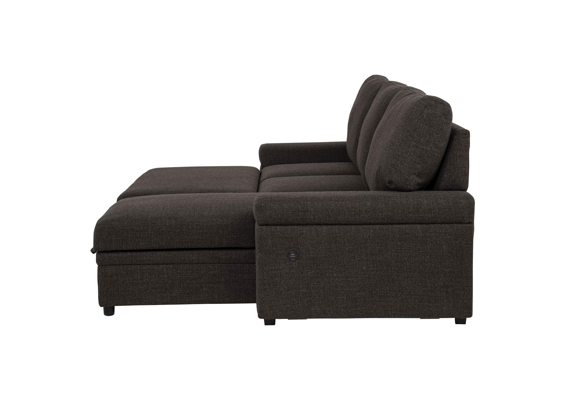 Demko Sleeper Sectional Sofa with Speaker and Storage Chaise Brown image 10