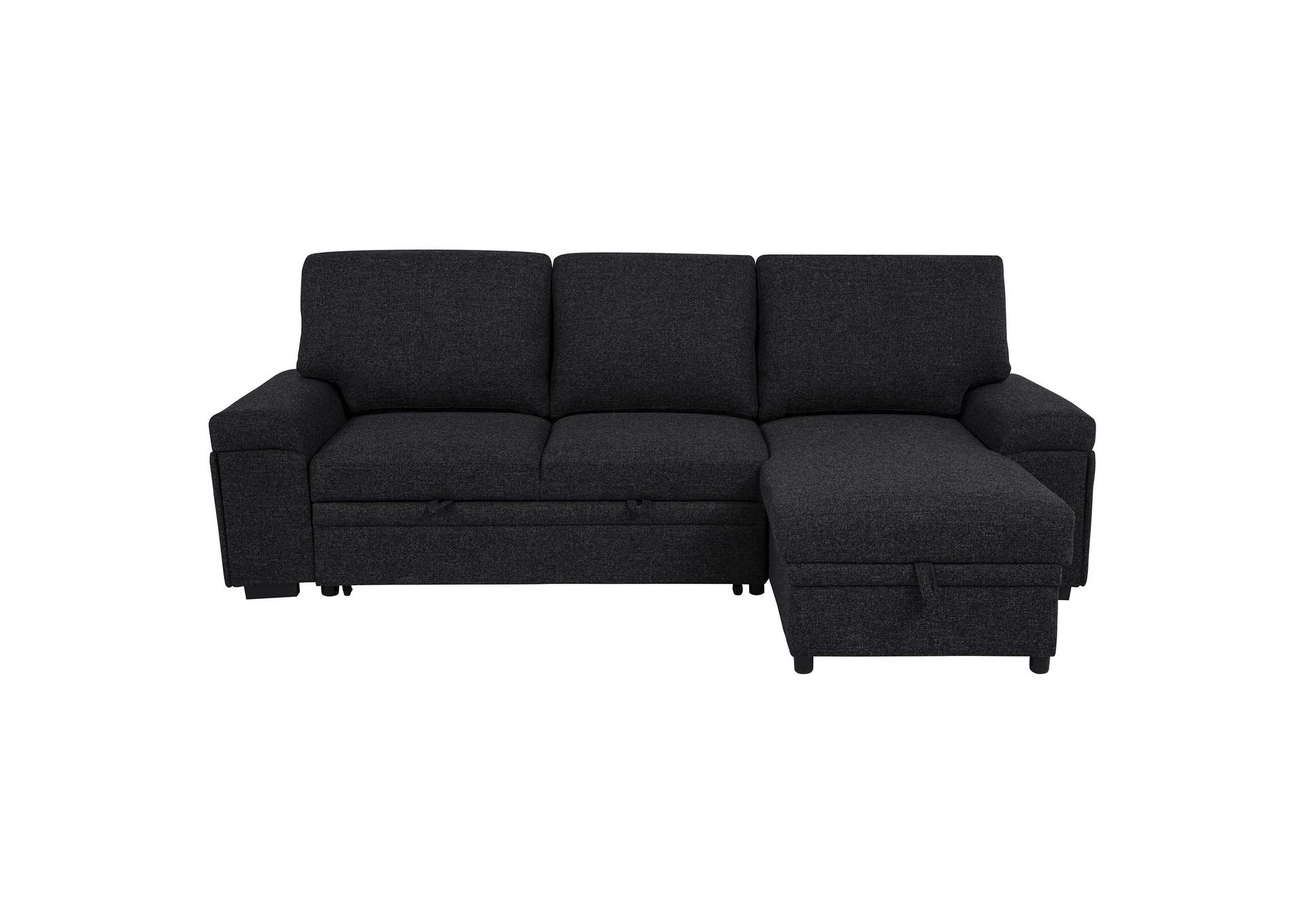 Demko Sleeper Sectional Sofa with Speaker and Storage Chaise Black image 15