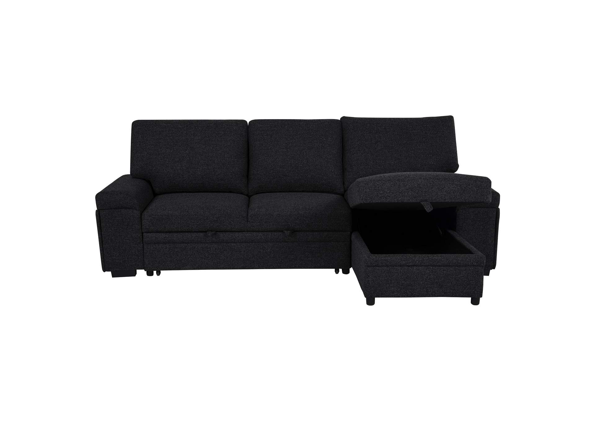 Demko Sleeper Sectional Sofa with Speaker and Storage Chaise Black image 14