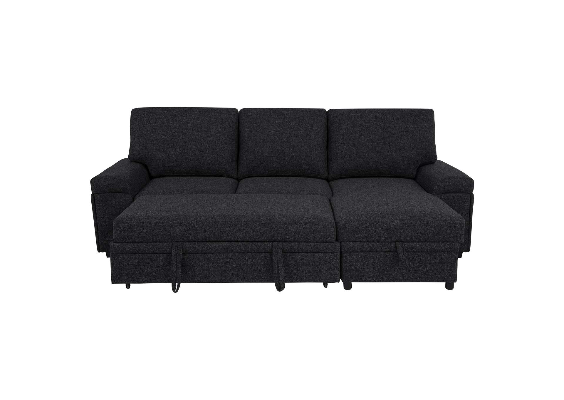 Demko Sleeper Sectional Sofa with Speaker and Storage Chaise Black image 13