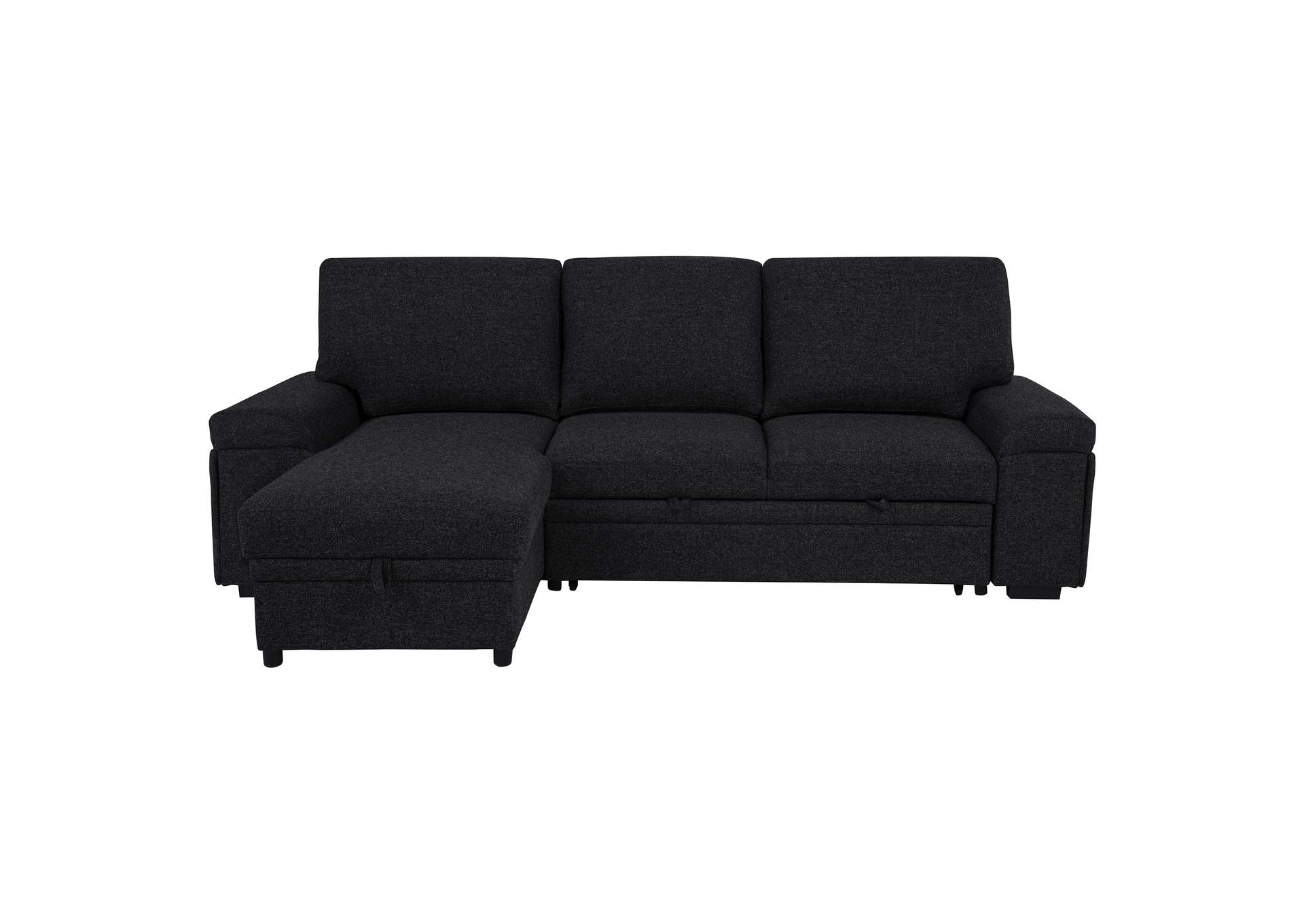Demko Sleeper Sectional Sofa with Speaker and Storage Chaise Black image 3