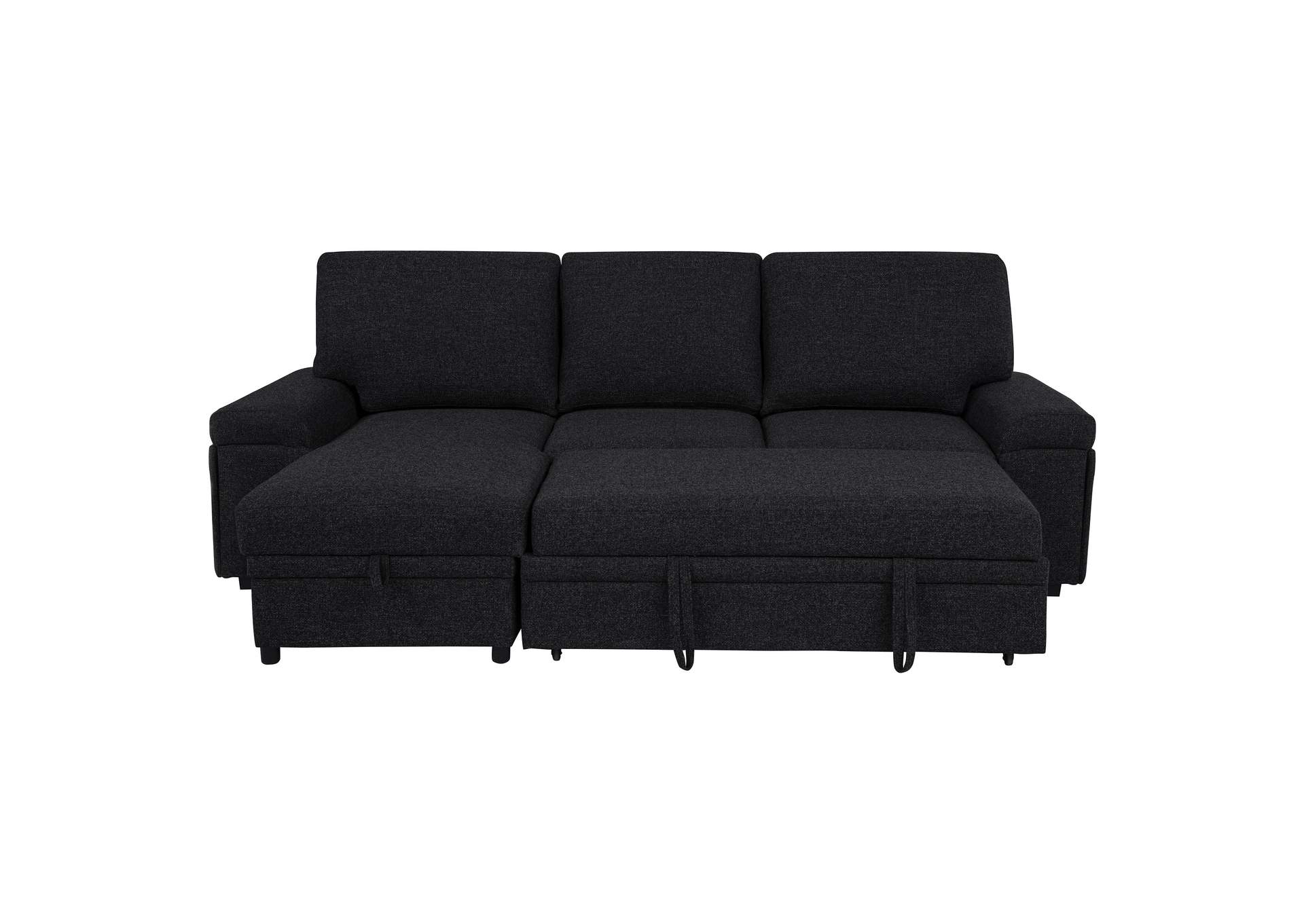 Demko Sleeper Sectional Sofa with Speaker and Storage Chaise Black image 12