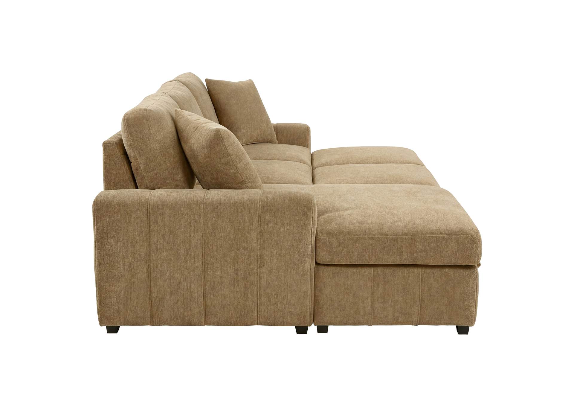 Pastrana Upholstered Sleeper Sectional Sofa LAF Chaise Camel image 11
