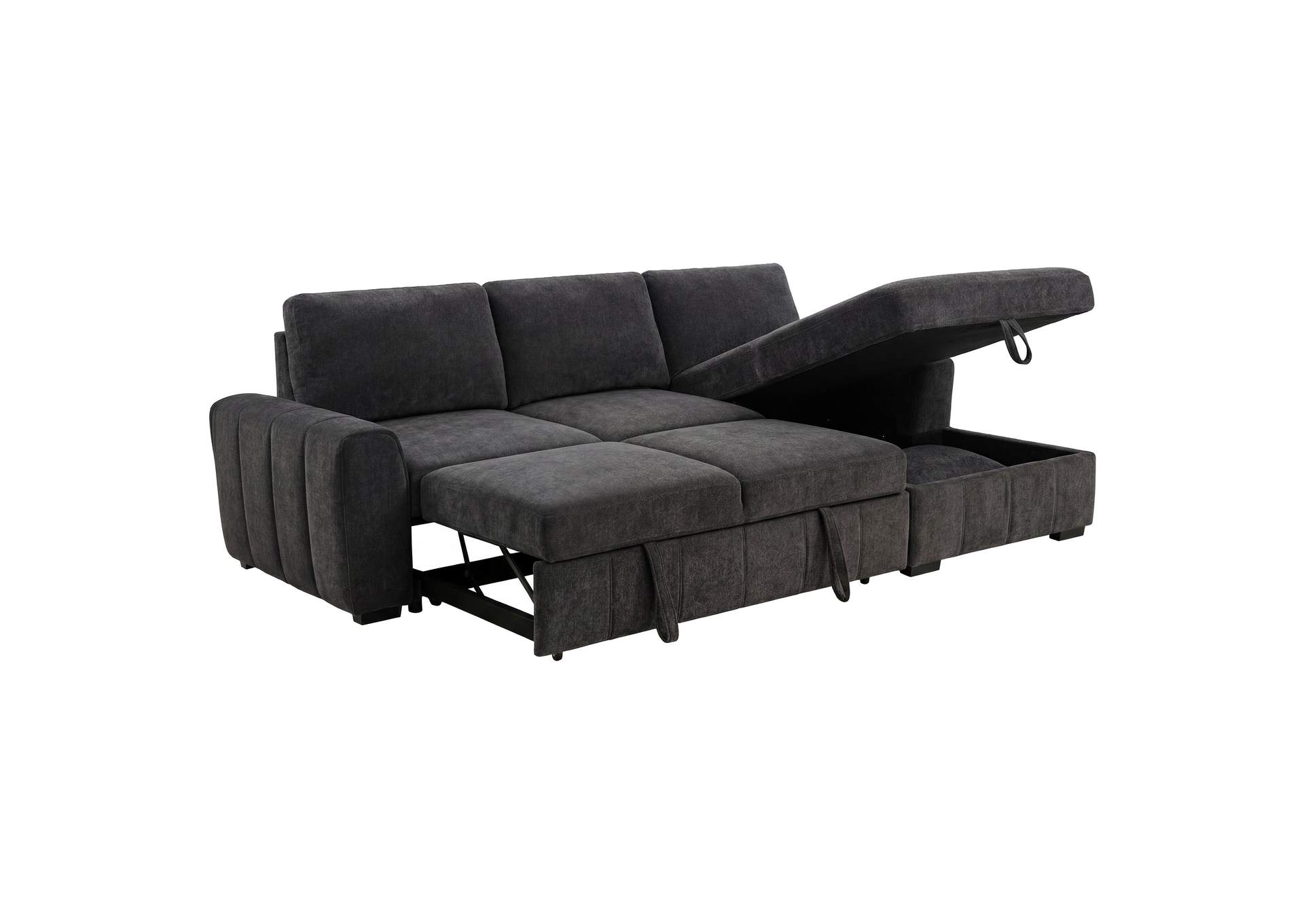 Pastrana Upholstered Sleeper Sectional Sofa RAF Chaise Grey image 1