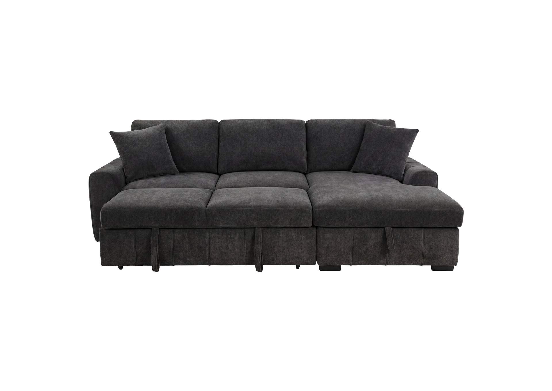 Pastrana Upholstered Sleeper Sectional Sofa RAF Chaise Grey image 6