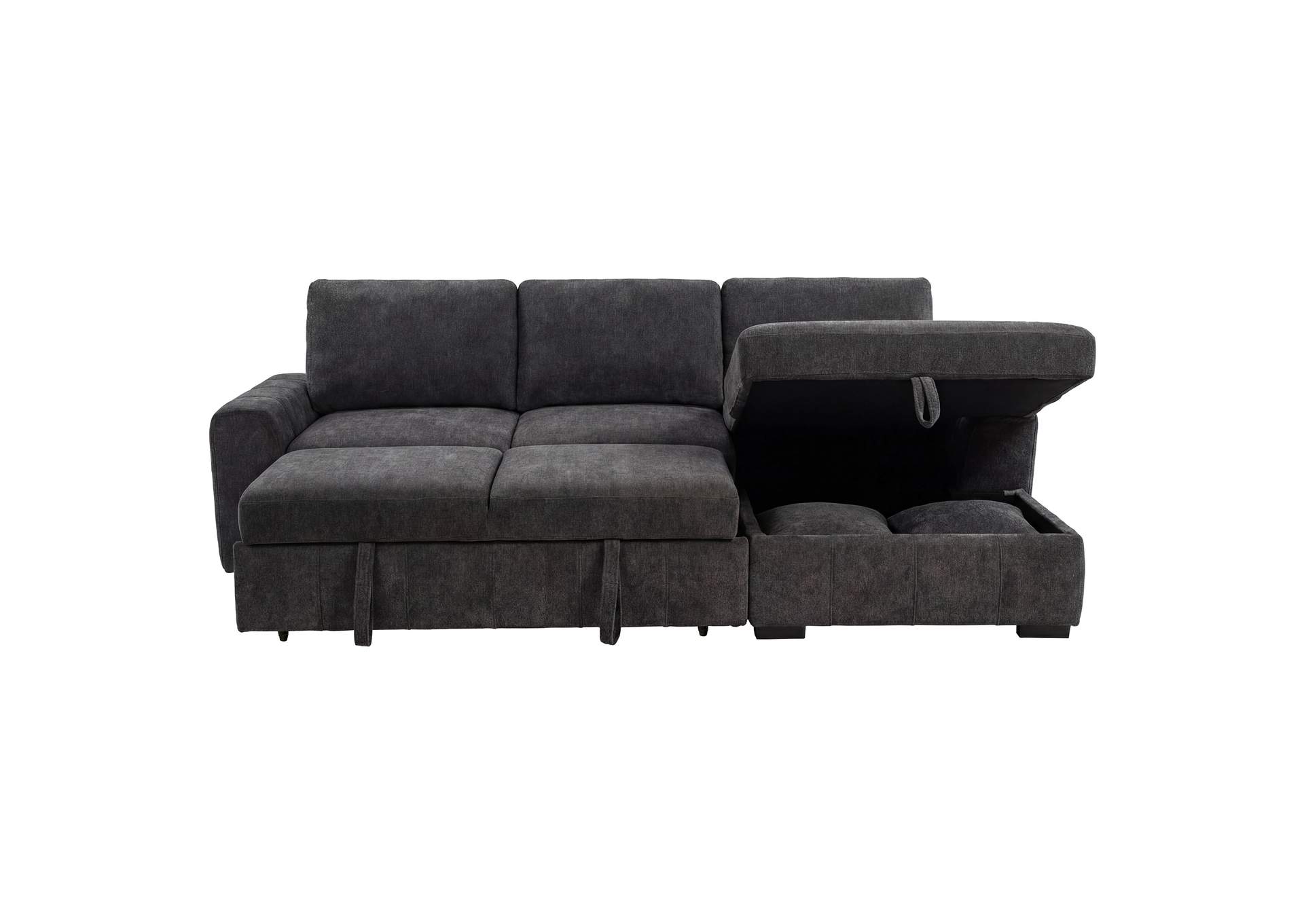 Pastrana Upholstered Sleeper Sectional Sofa RAF Chaise Grey image 7