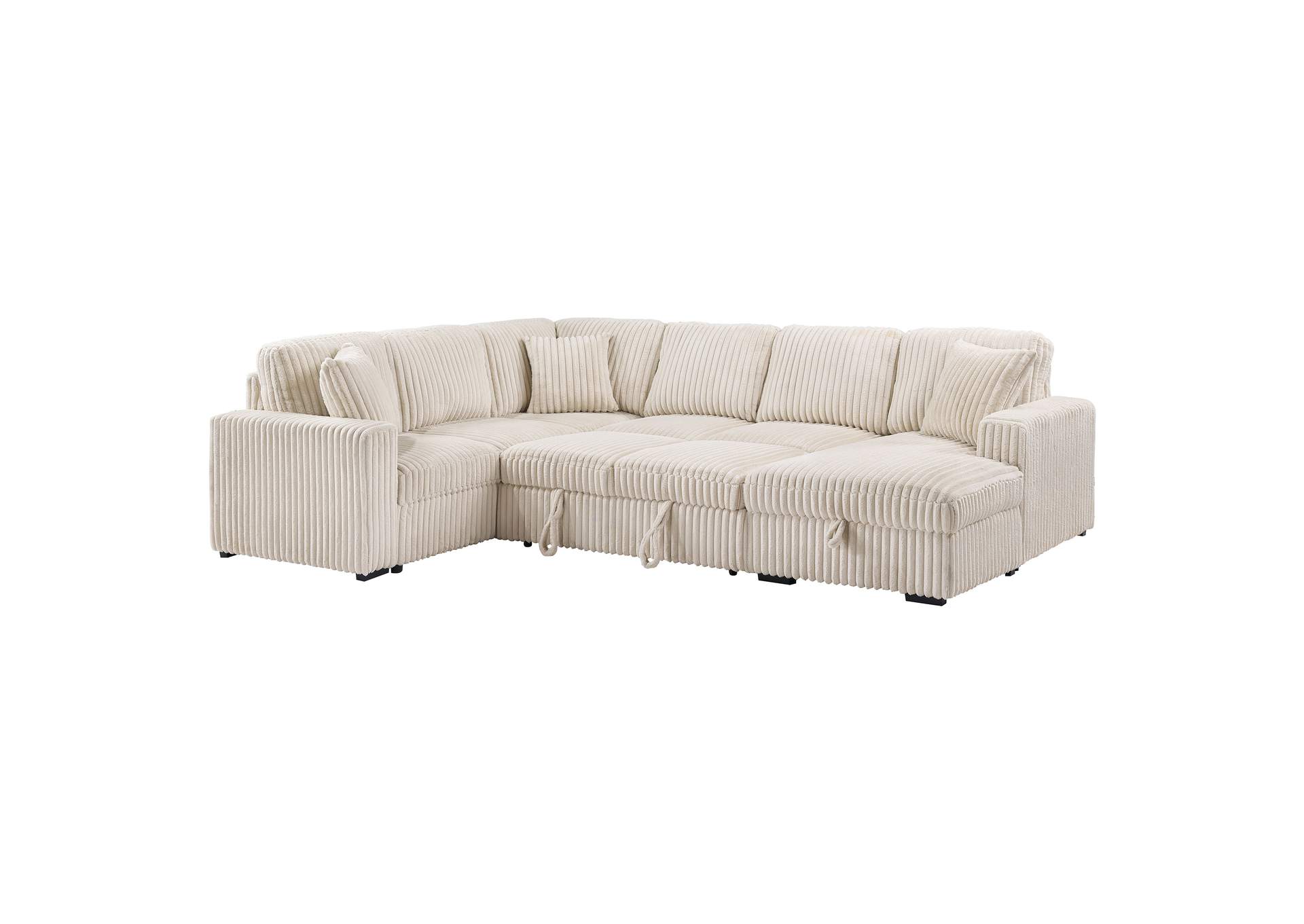 Devonshire Sleeper Sectional Sofa Storage Chaise Camel