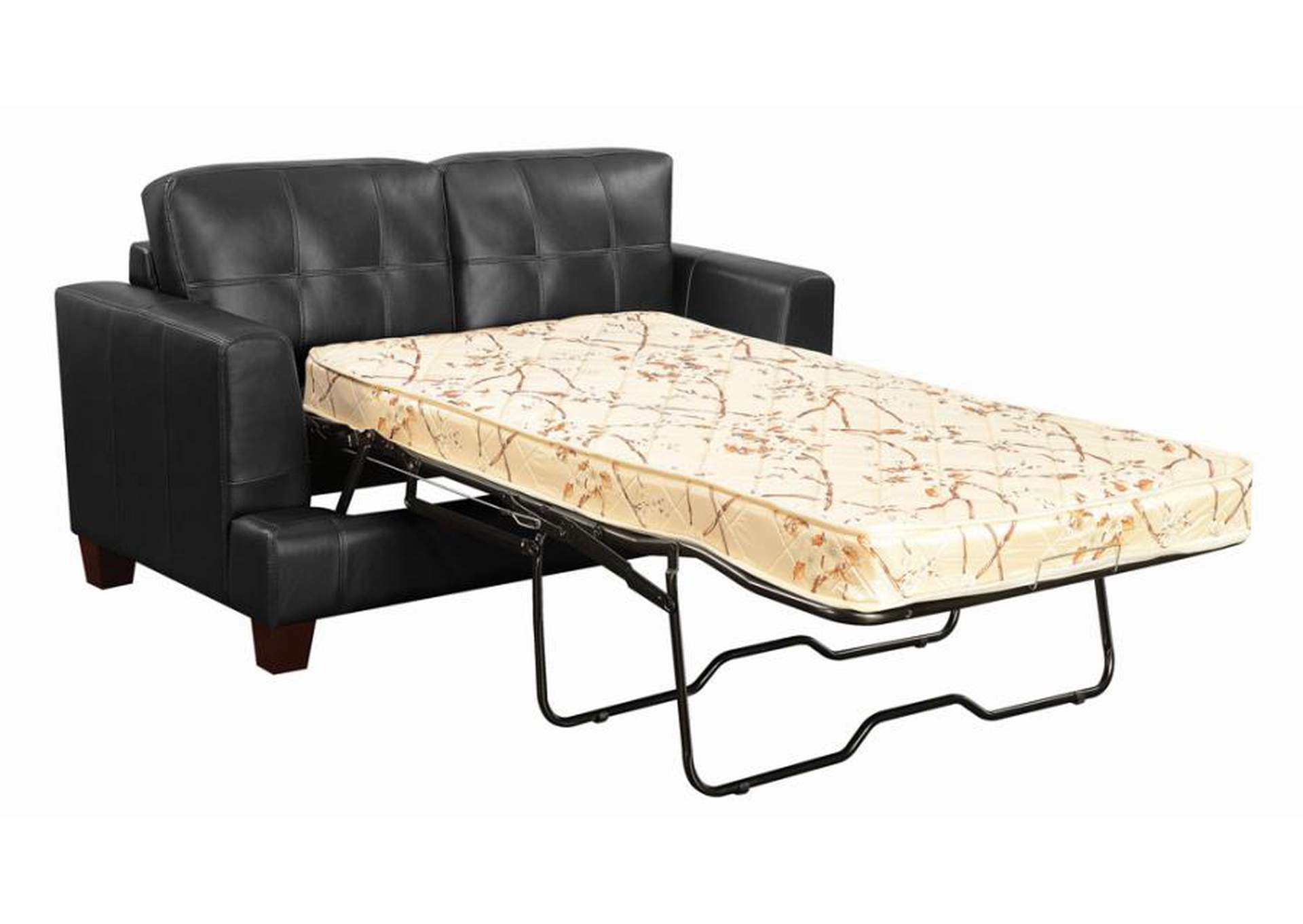 Samuel Upholstered Loveseat Sleeper Black image 3
