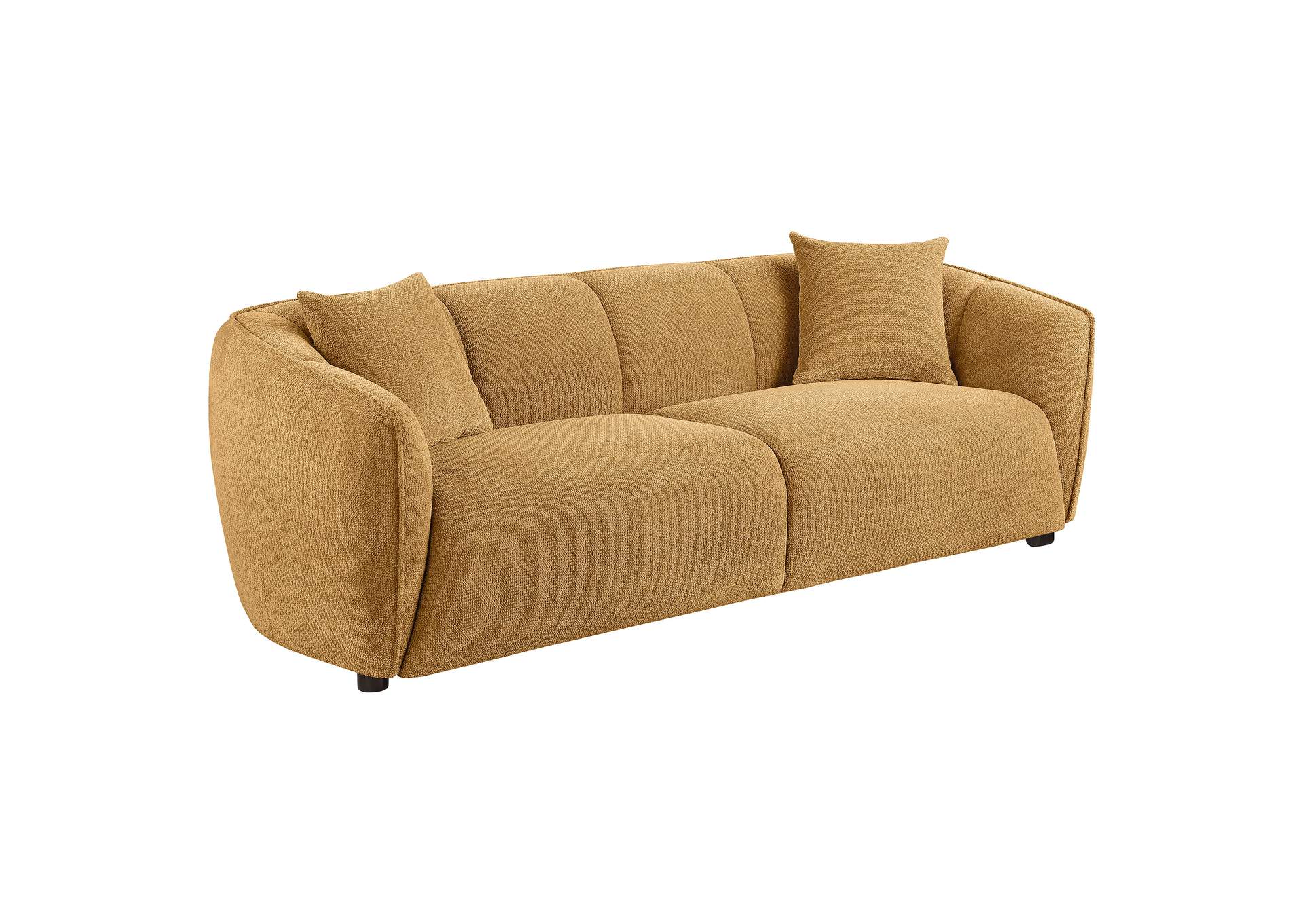 Aleisha 3-piece Fabric Upholstered Sofa Set Mustard Yellow image 4