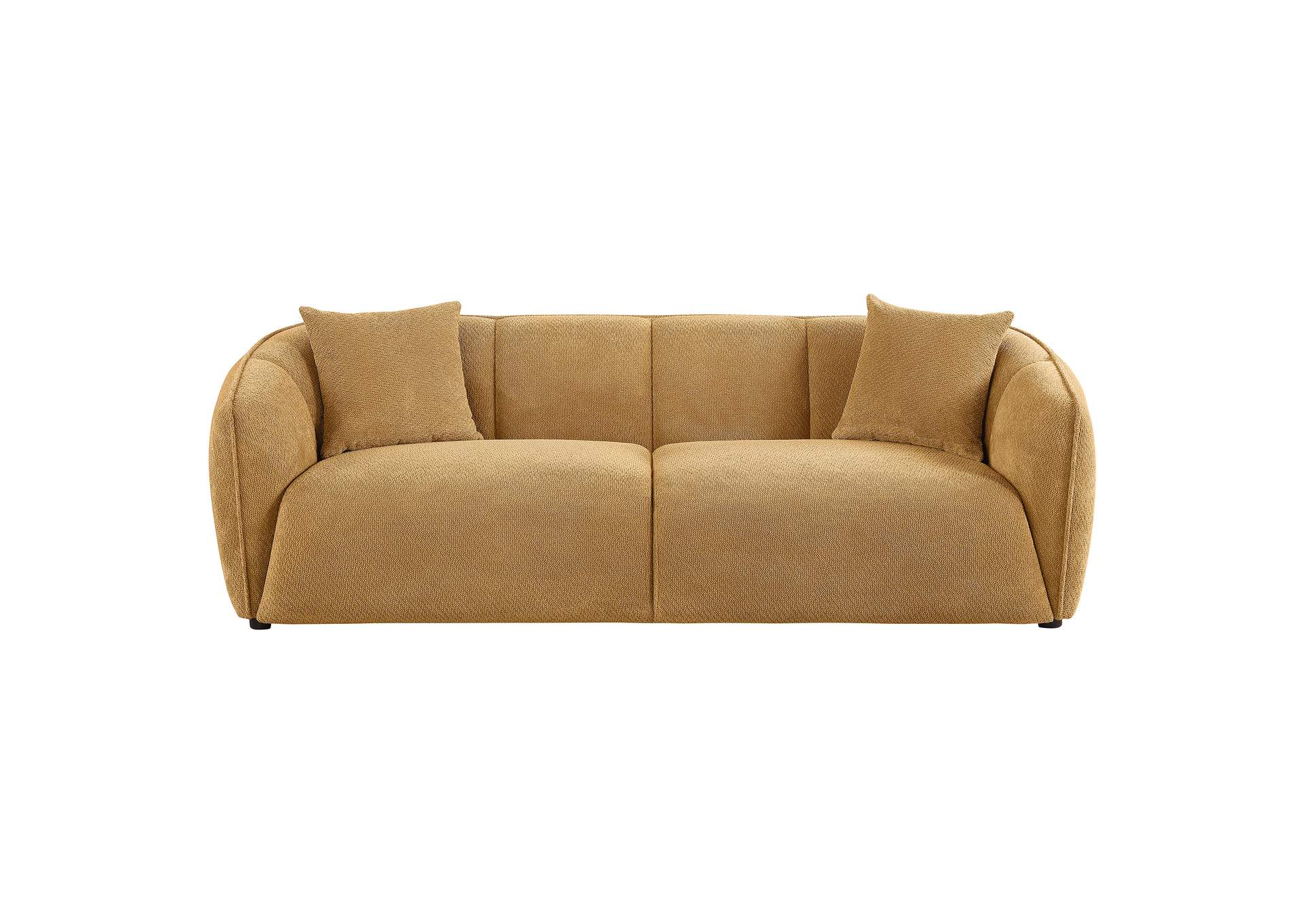 Aleisha Fabric Upholstered Sofa Mustard Yellow image 4