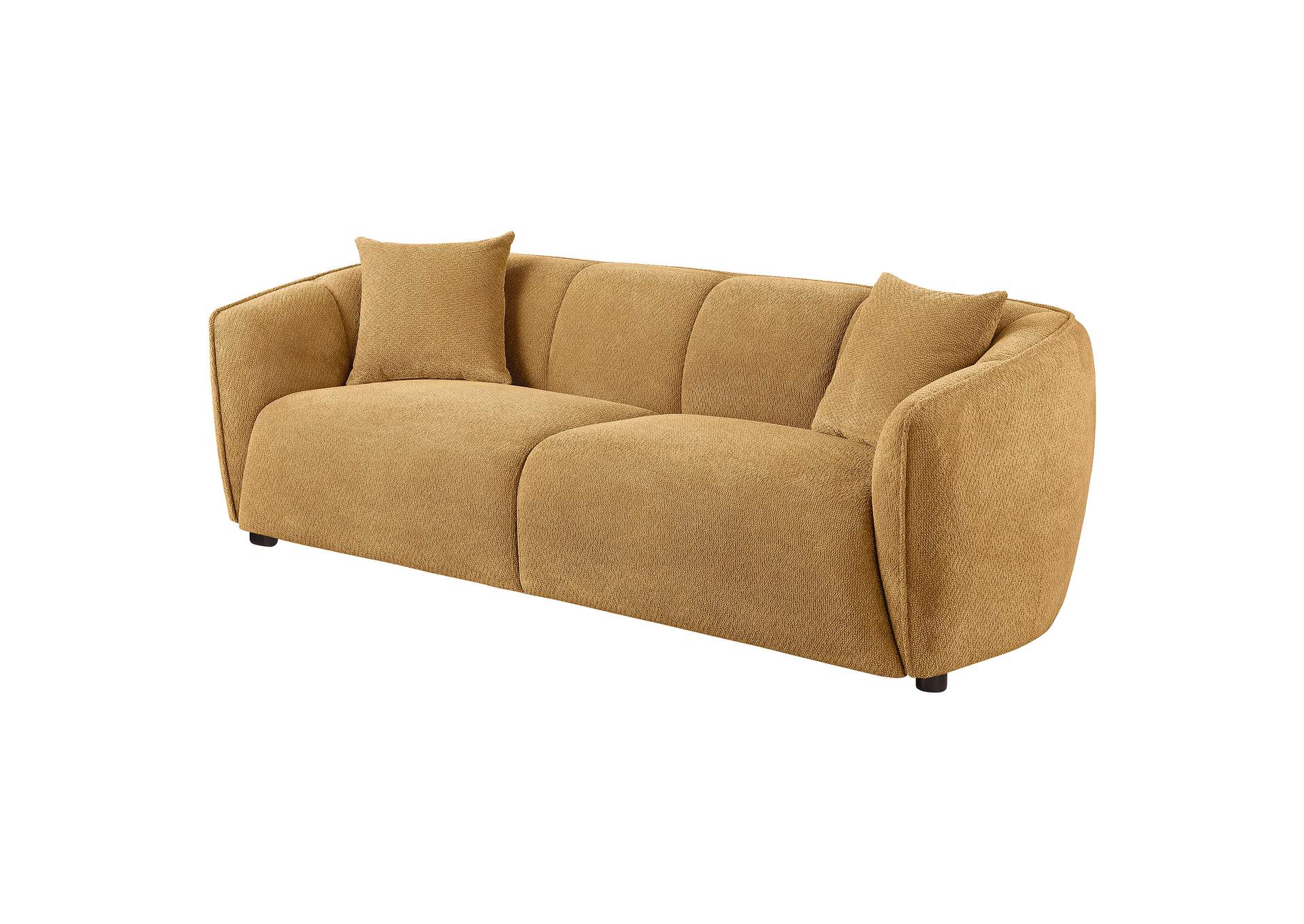 Aleisha Fabric Upholstered Sofa Mustard Yellow image 5