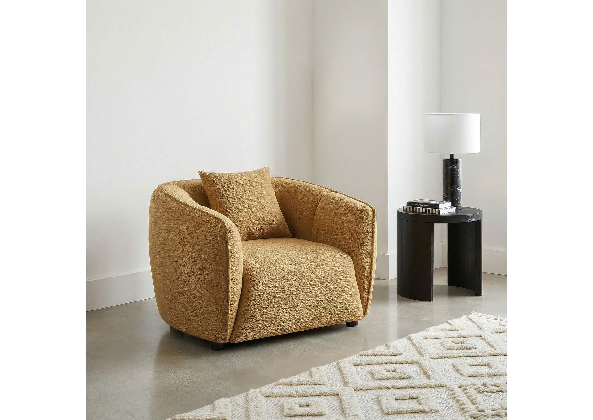 Aleisha Fabric Upholstered Accent Chair Mustard Yellow image 3
