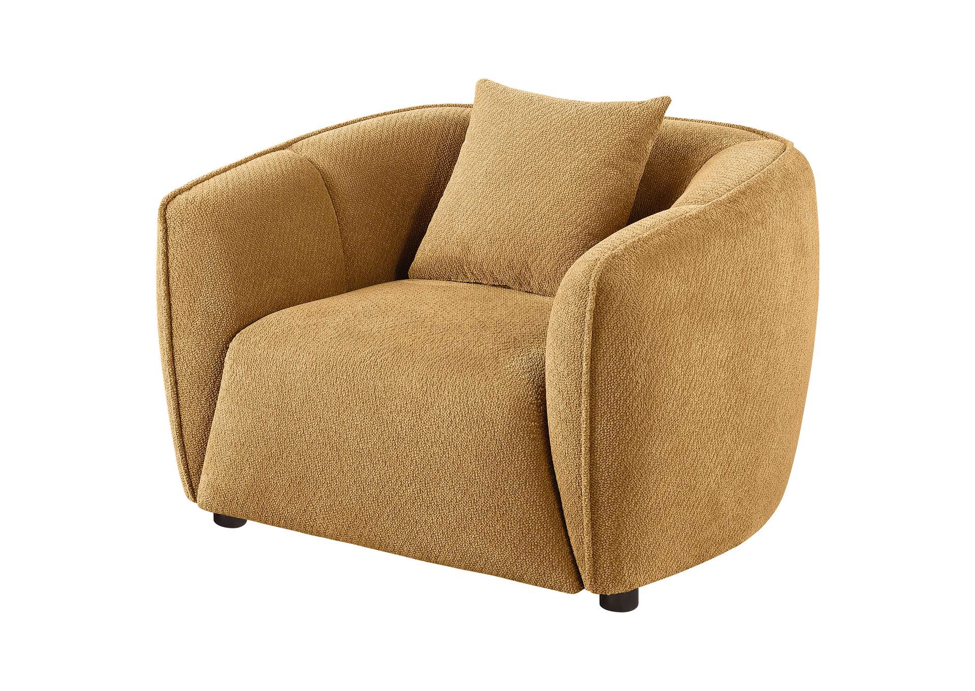 Aleisha Fabric Upholstered Accent Chair Mustard Yellow image 5