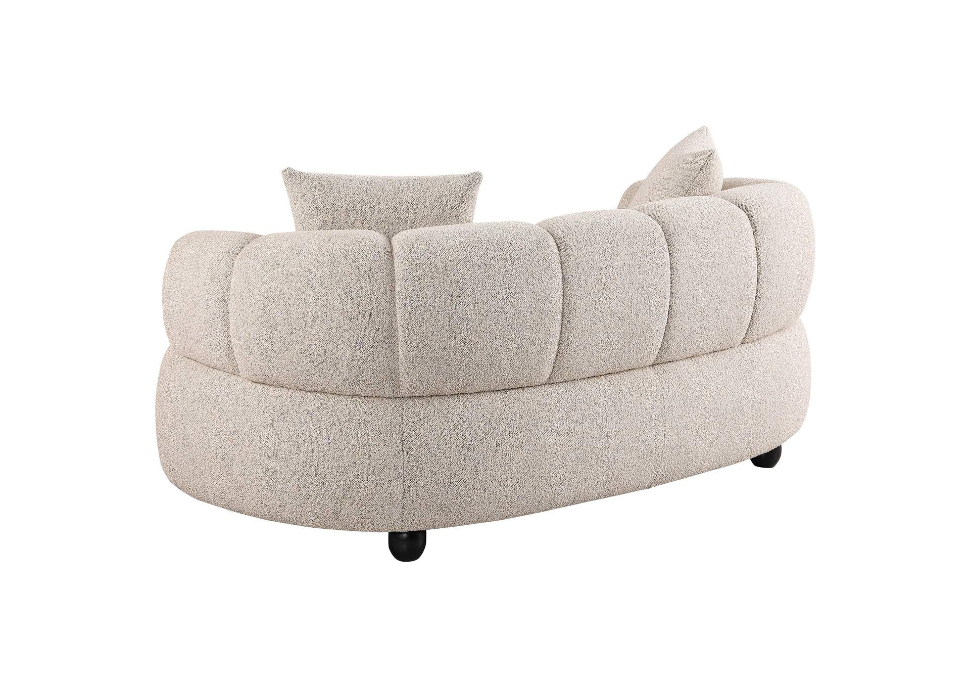 Whitney 2-Piece Contemporary Channel Tufted Woven Fabric Sofa Set Pebble image 6