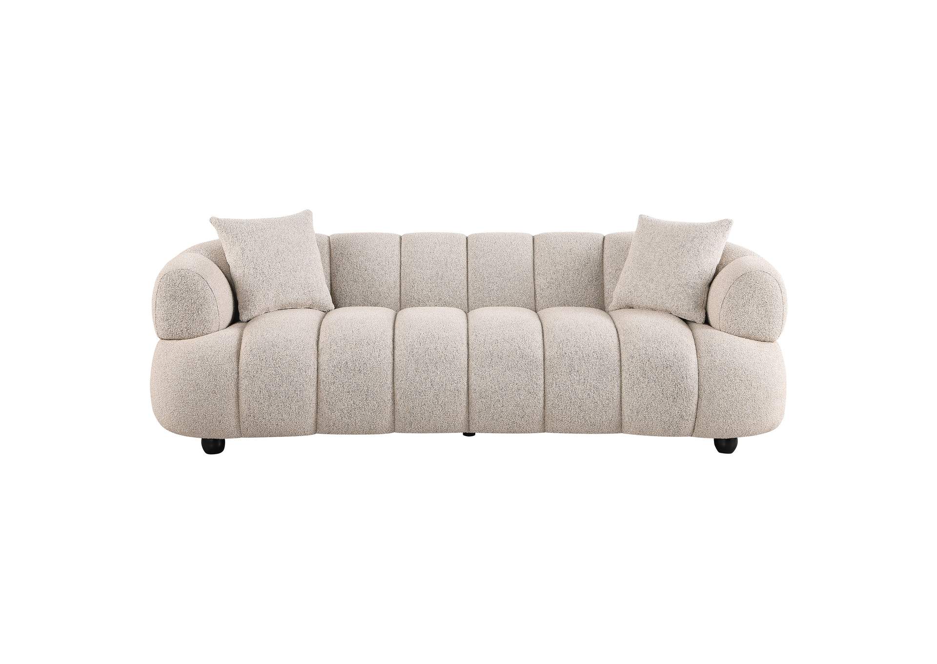 Whitney Contemporary Channel Tufted Woven Fabric Upholstered Sofa image 4