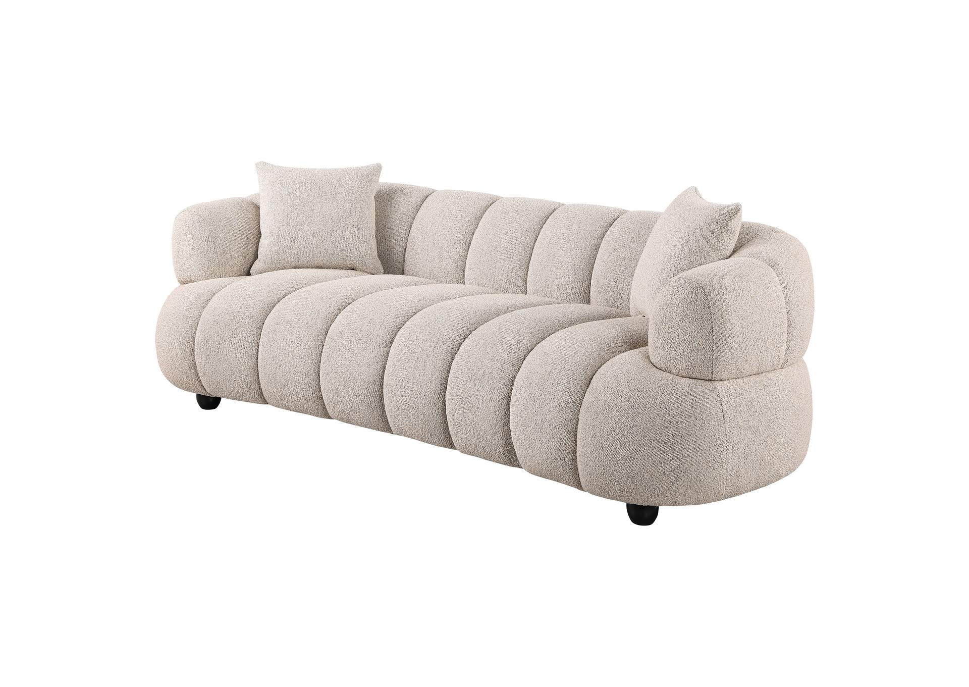 Whitney Contemporary Channel Tufted Woven Fabric Upholstered Sofa image 5