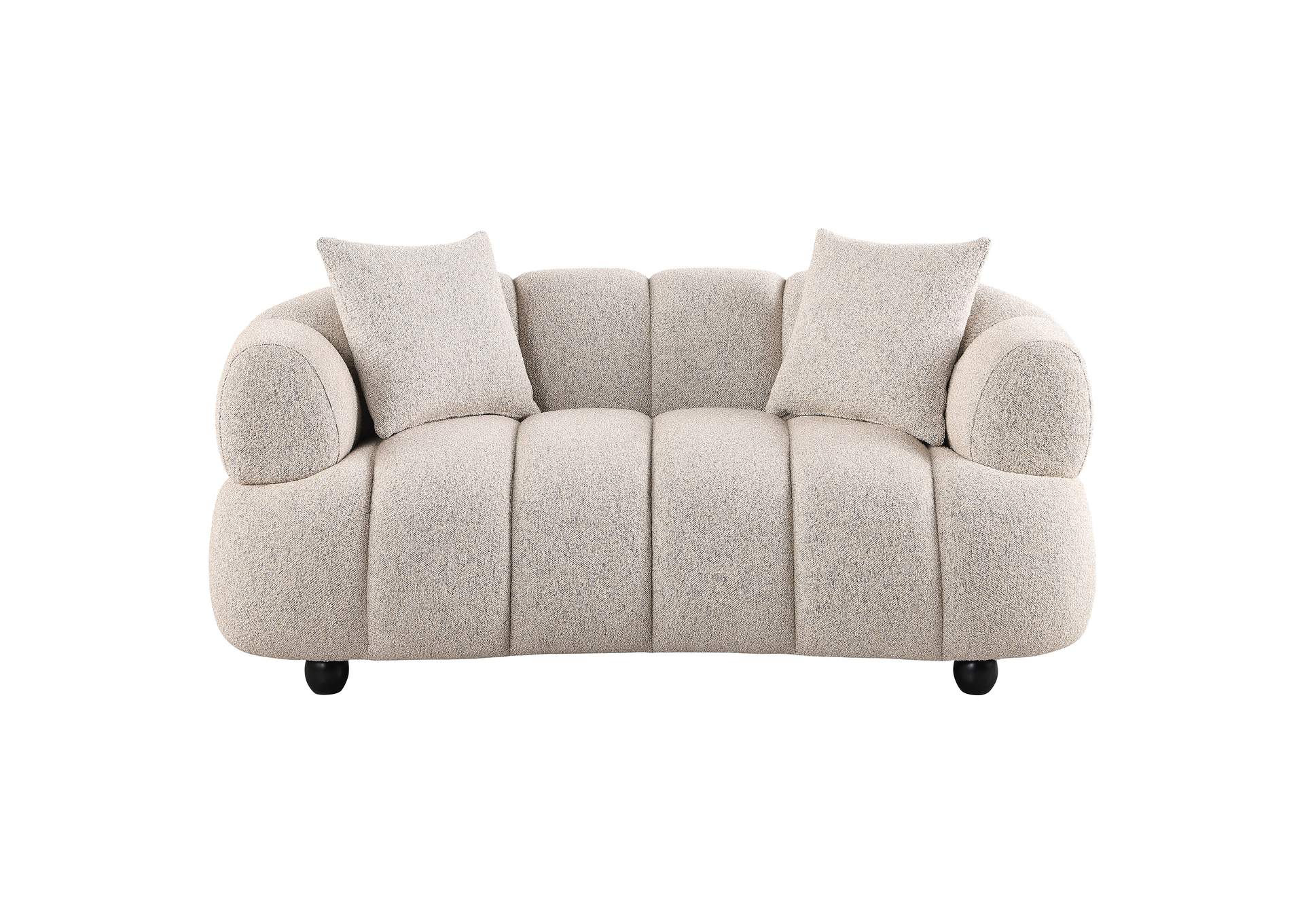 Whitney Contemporary Channel Tufted Woven Fabric Upholstered Loveseat image 4