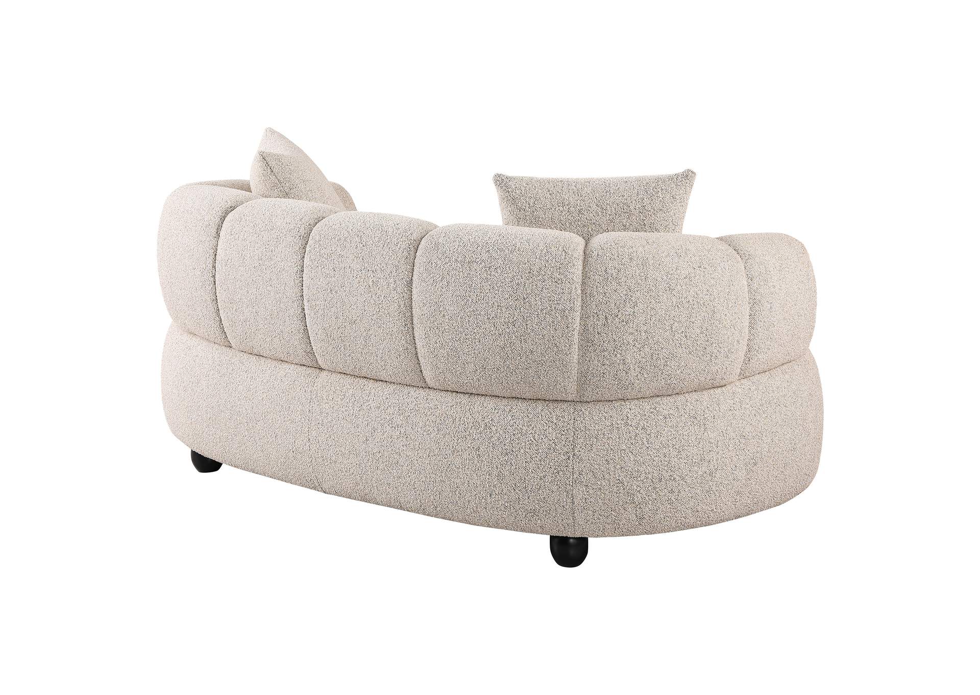 Whitney Contemporary Channel Tufted Woven Fabric Upholstered Loveseat image 8