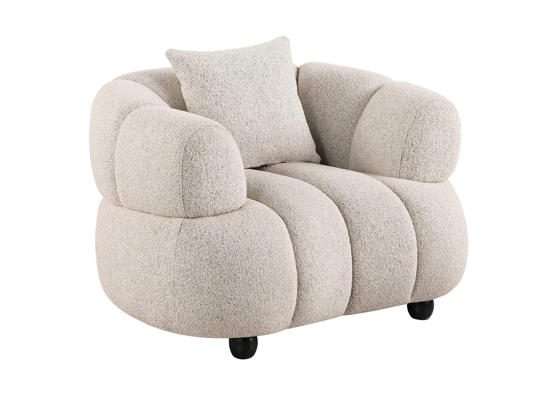 Whitney Contemporary Channel Tufted Woven Fabric Upholstered Accent Chair image 1