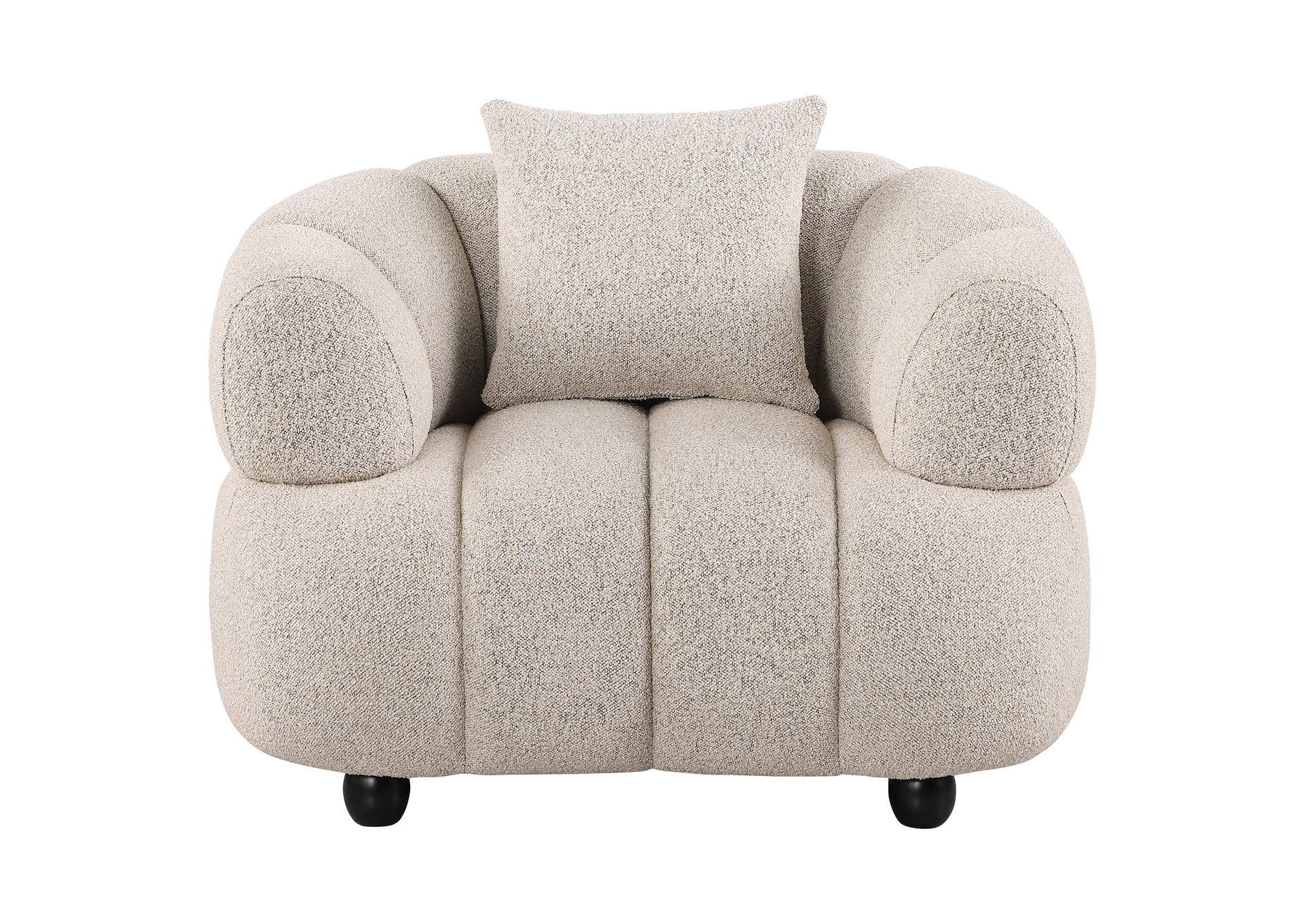 Whitney Contemporary Channel Tufted Woven Fabric Upholstered Accent Chair image 4