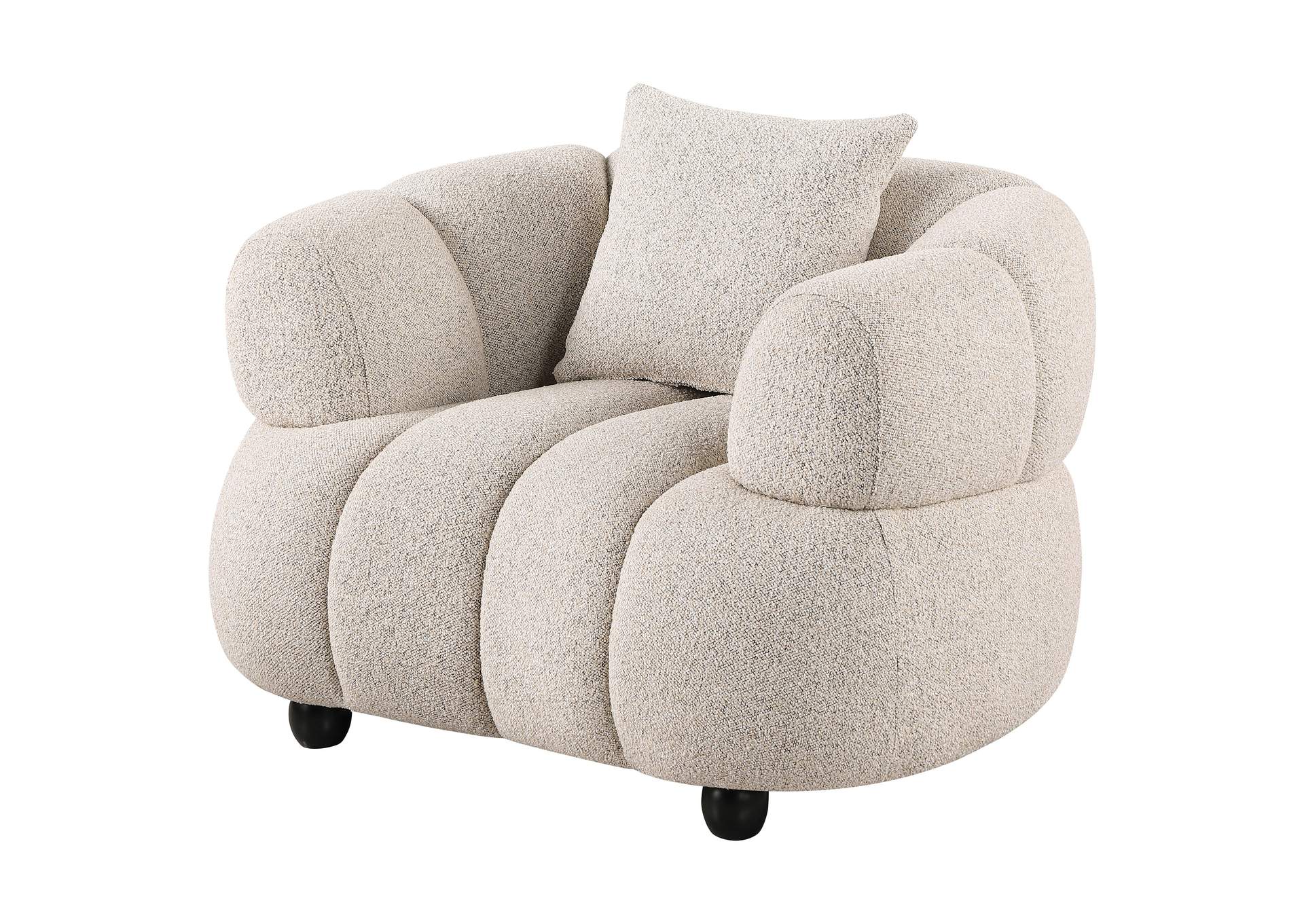 Whitney Contemporary Channel Tufted Woven Fabric Upholstered Accent Chair image 5