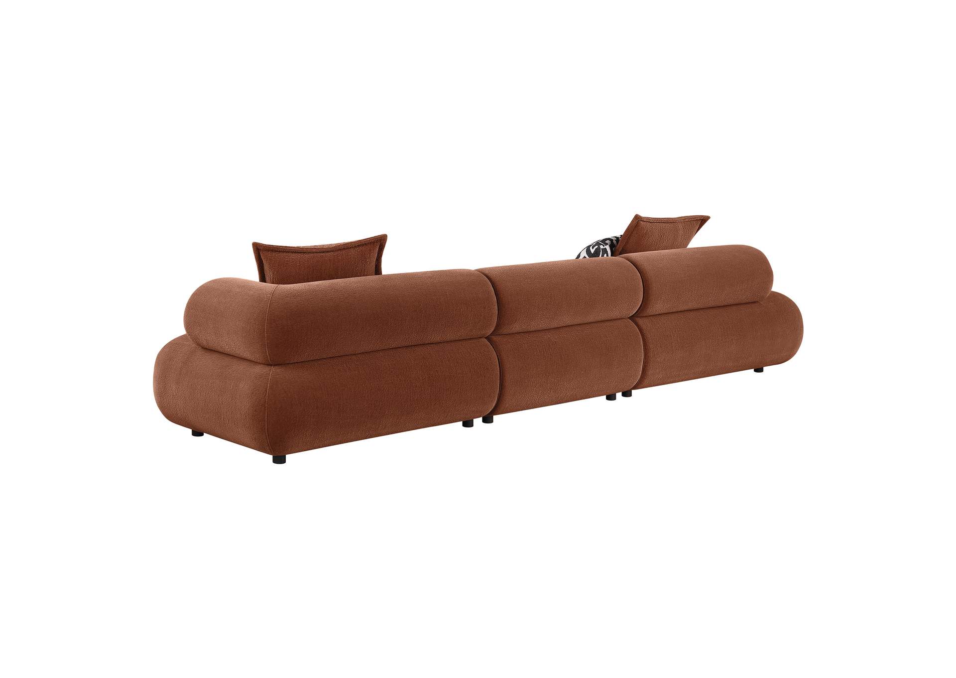 Byrne 143-inch Velvet Modular Bumper Sectional Sofa Rust image 4