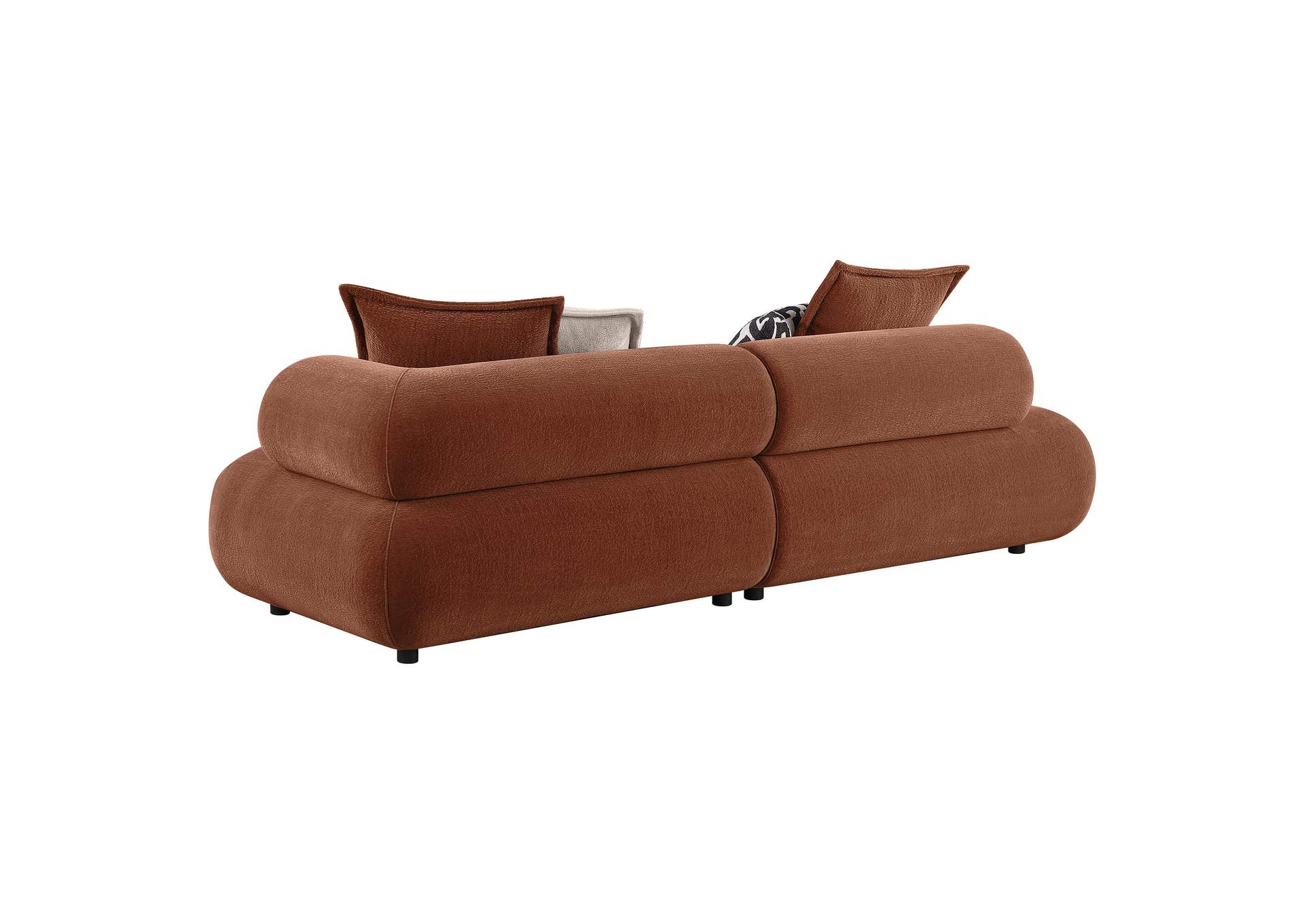 Byrne 105-inch Velvet Modular Bumper Sectional Sofa Rust image 4