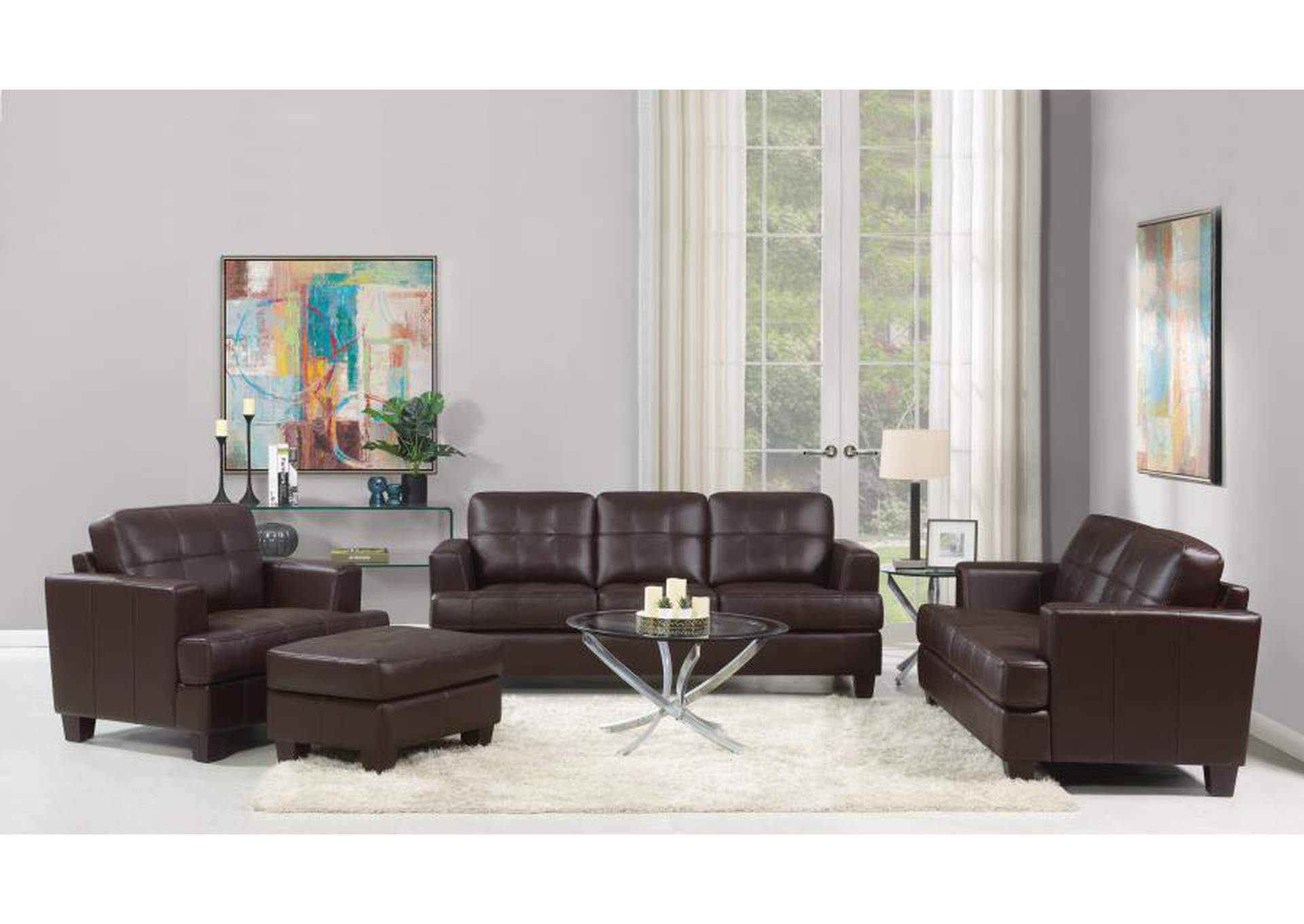 Samuel Upholstered Tufted Living Room Set image 1
