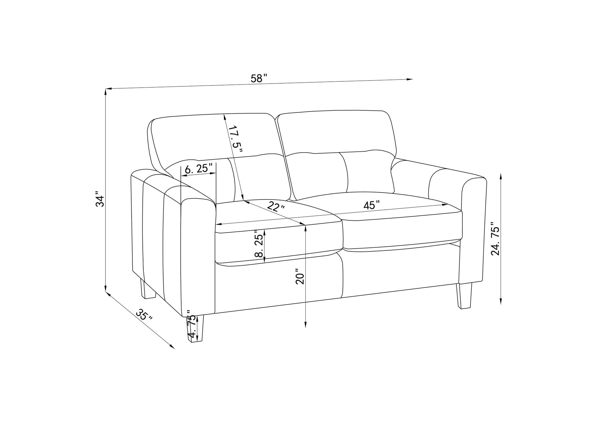 Scotland 3-piece Faux Leather Upholstered Sofa Set Brown image 8
