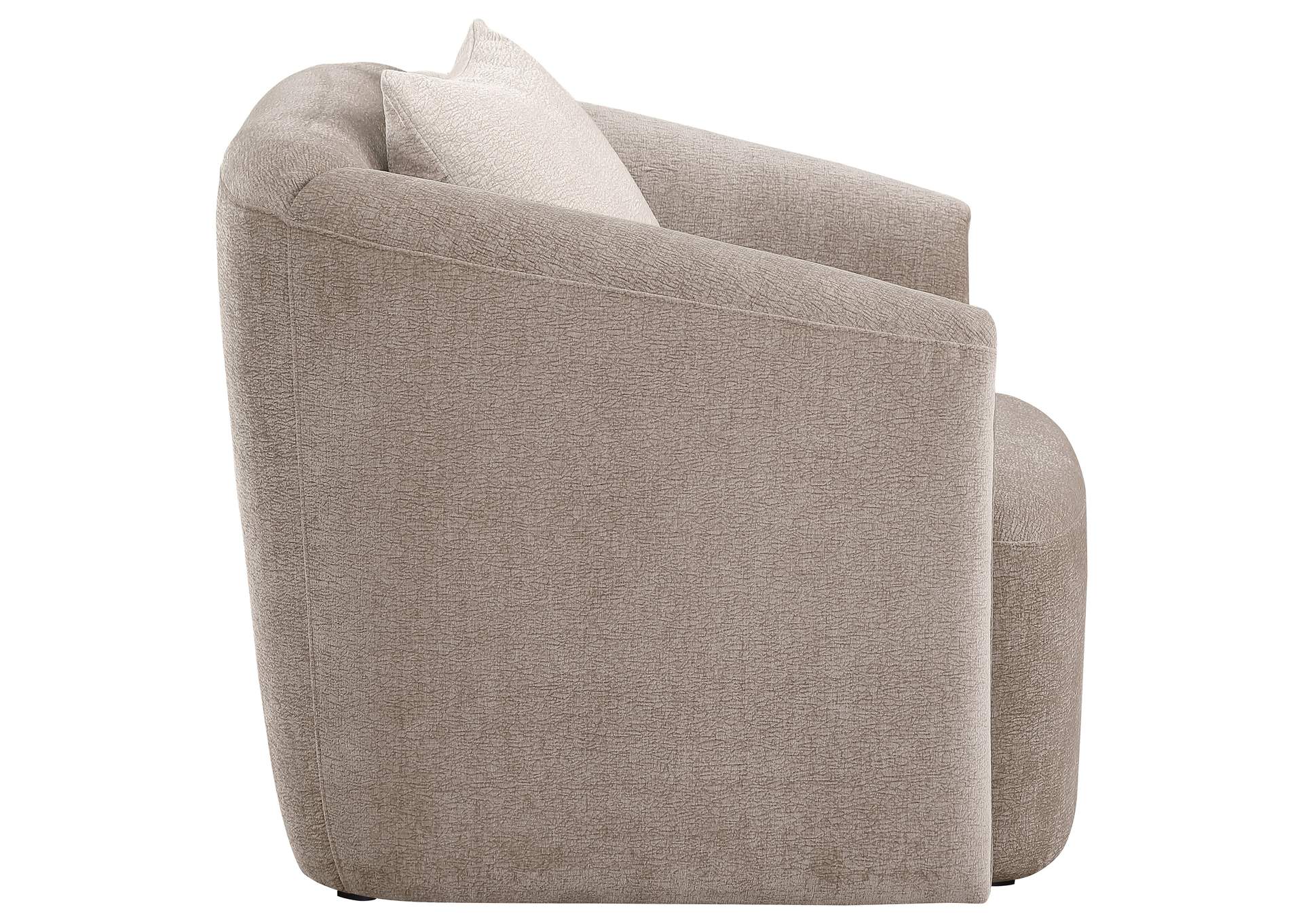 Townsend Chenille Upholstered Rolled Arm Chair Latte
