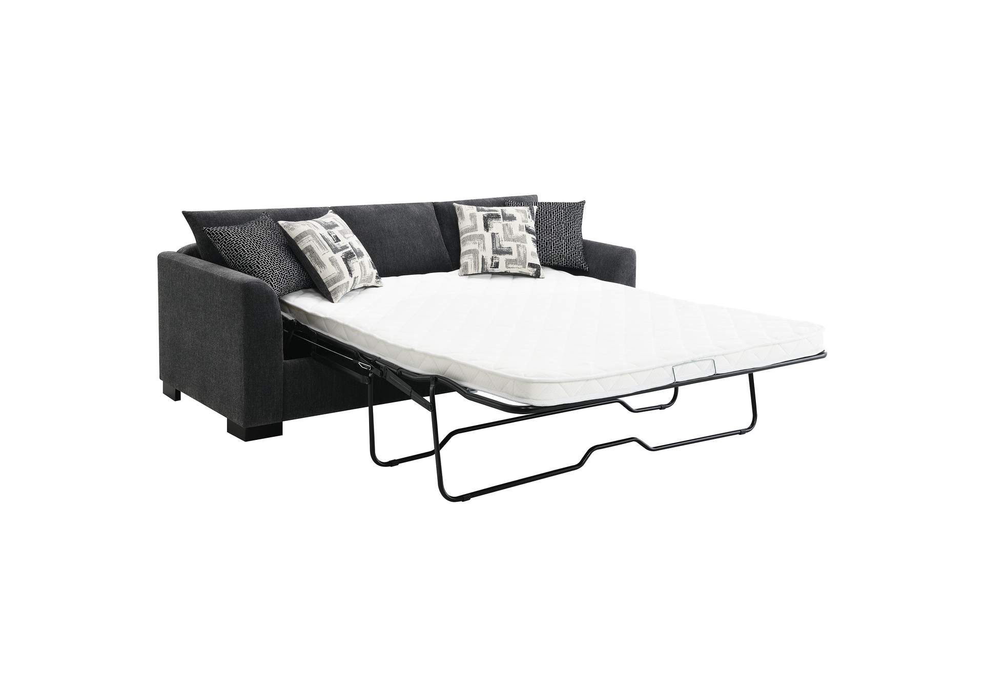 Storey Upholstered Chaise Sleeper Sofa Sectional Dark Grey