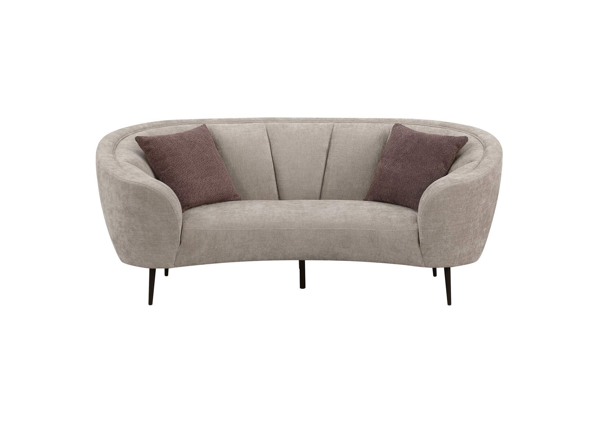 Ellorie 2-piece Upholstered Curved Sofa Set Beige