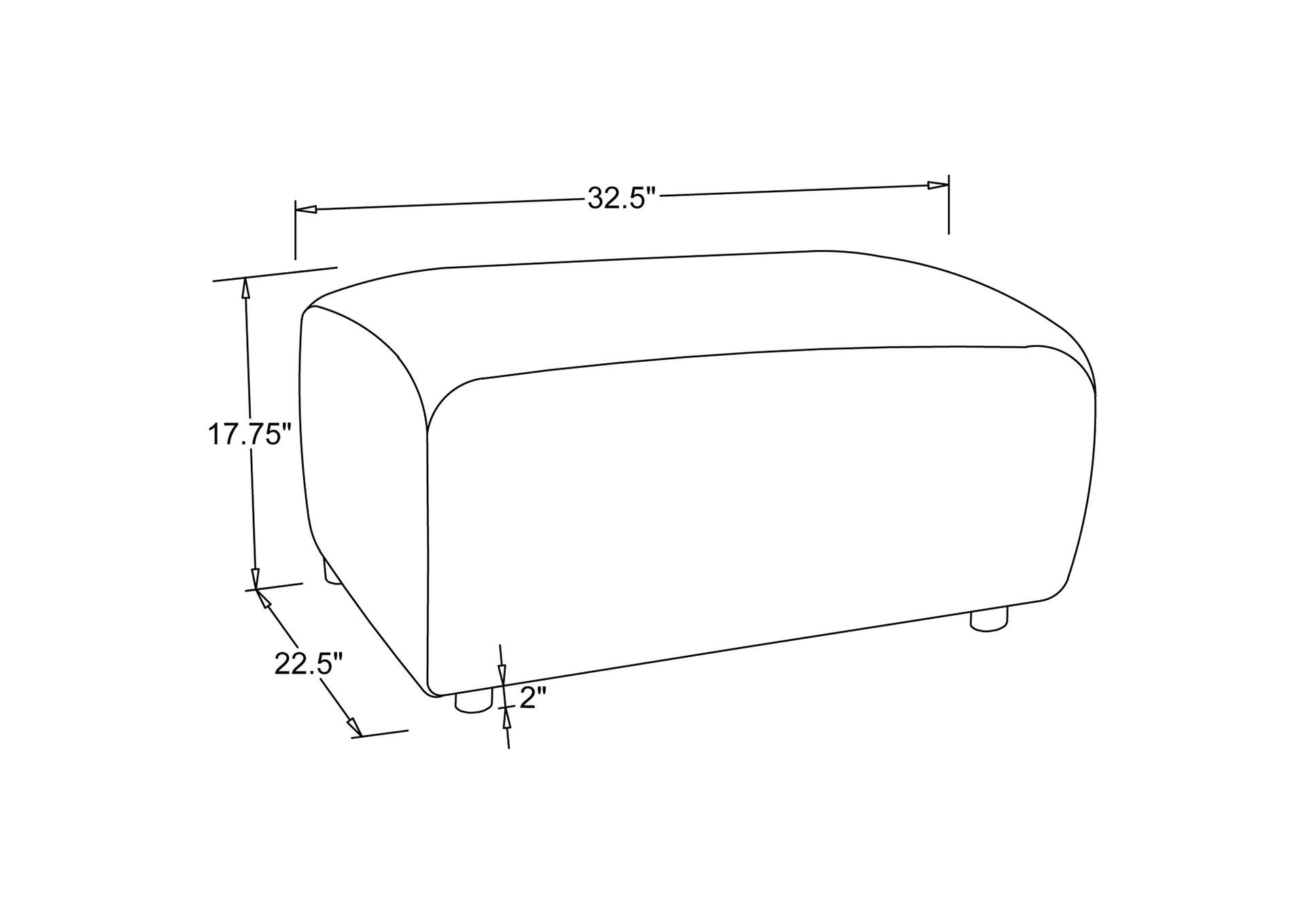 Burnett Chenille Upholstered Ottoman Burnt Orange image 7