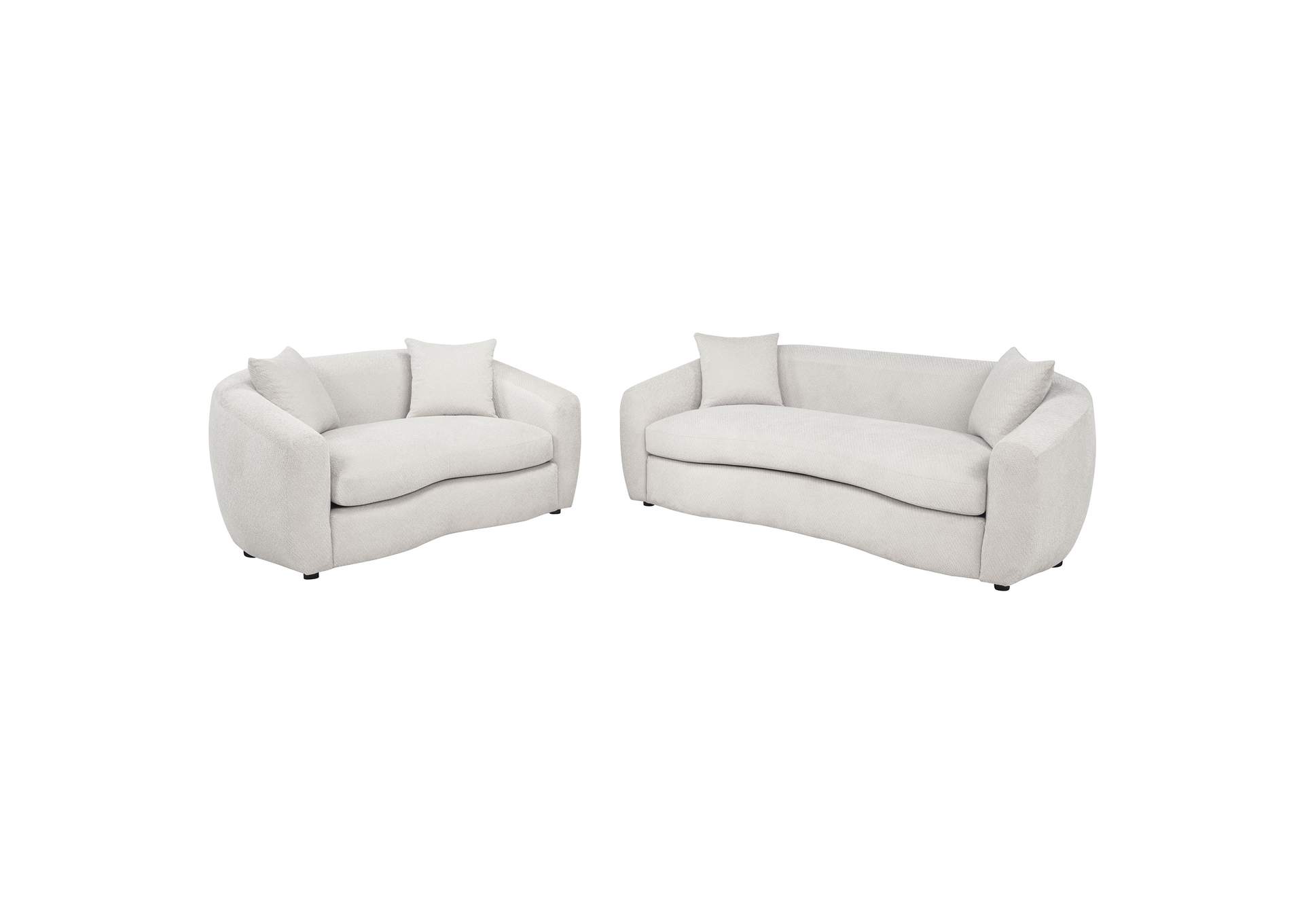 Isabella 2-piece Fabric Upholstered Sofa Set Sand image 1