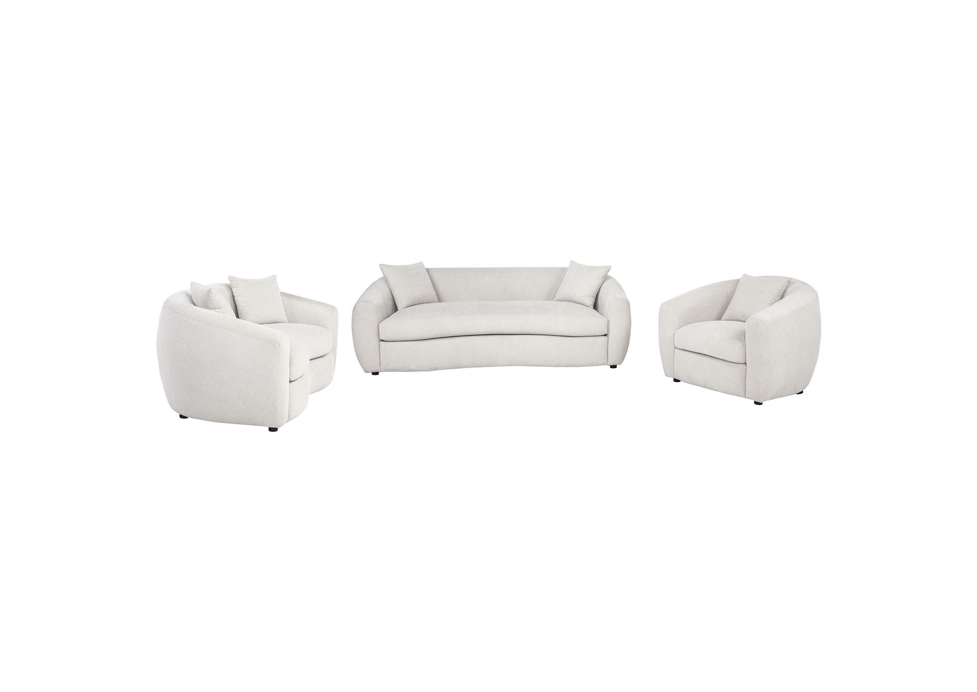 Isabella 3-piece Fabric Upholstered Sofa Set Sand image 1
