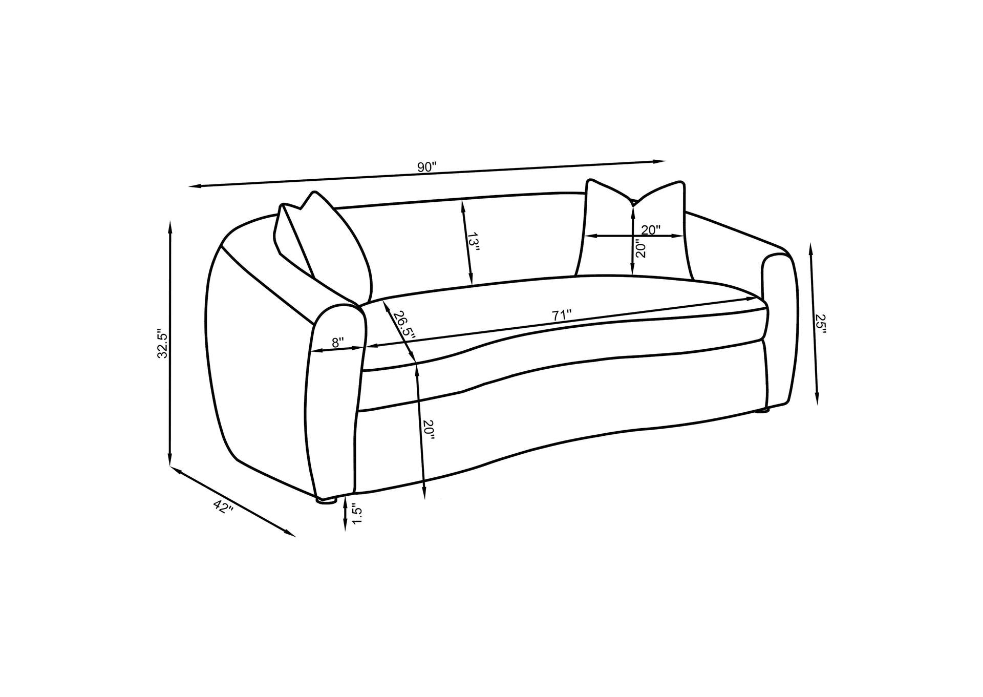 Isabella Fabric Upholstered Sofa Sand image 11