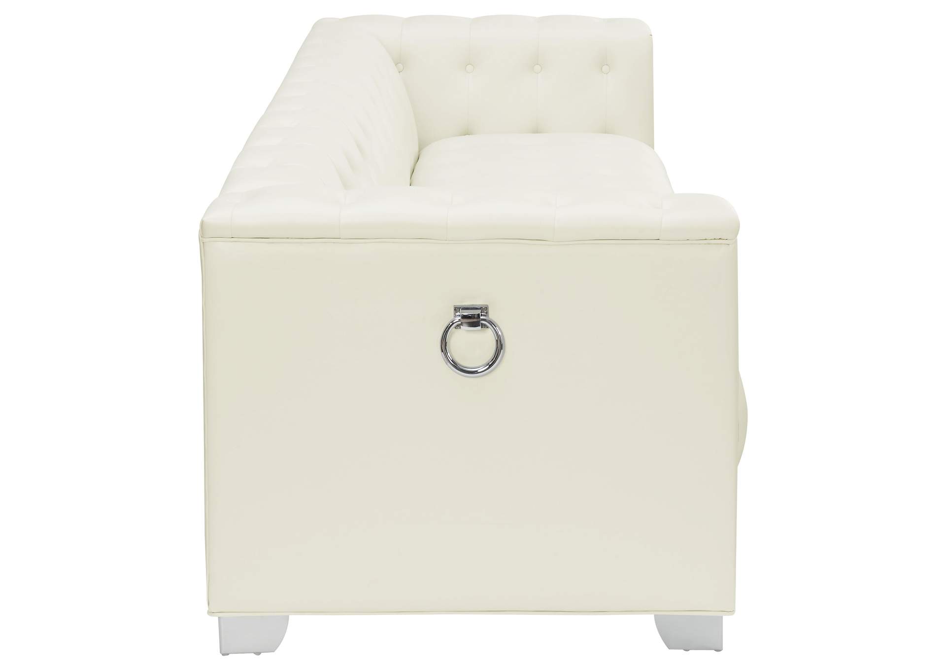Chaviano Upholstered Tufted Living Room Set Pearl White
