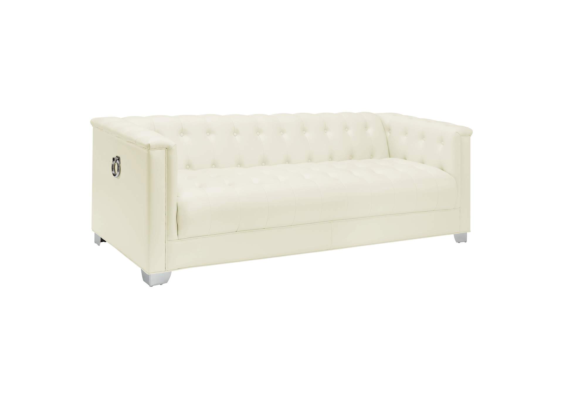 Chaviano 4-piece Upholstered Track Arm Sofa Set Pearl White