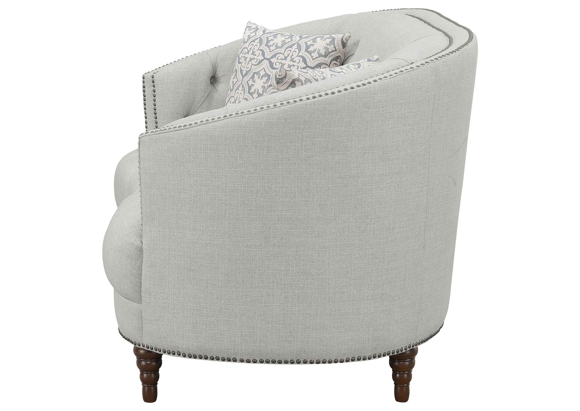 Avonlea Upholstered Sloped Arm Loveseat Grey Fabric