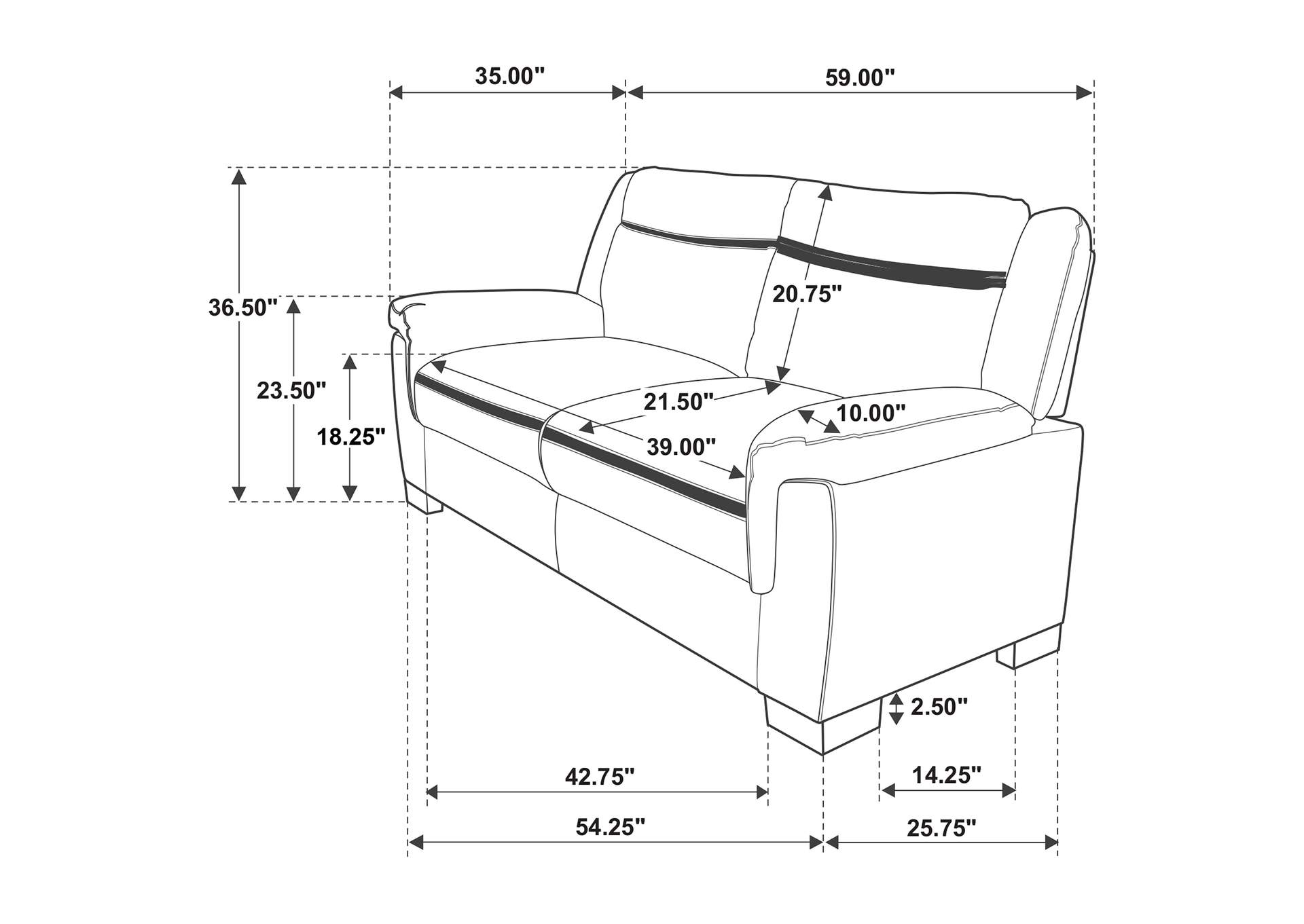 Arabella 2-piece Upholstered Padded Arm Sofa Set Grey image 9