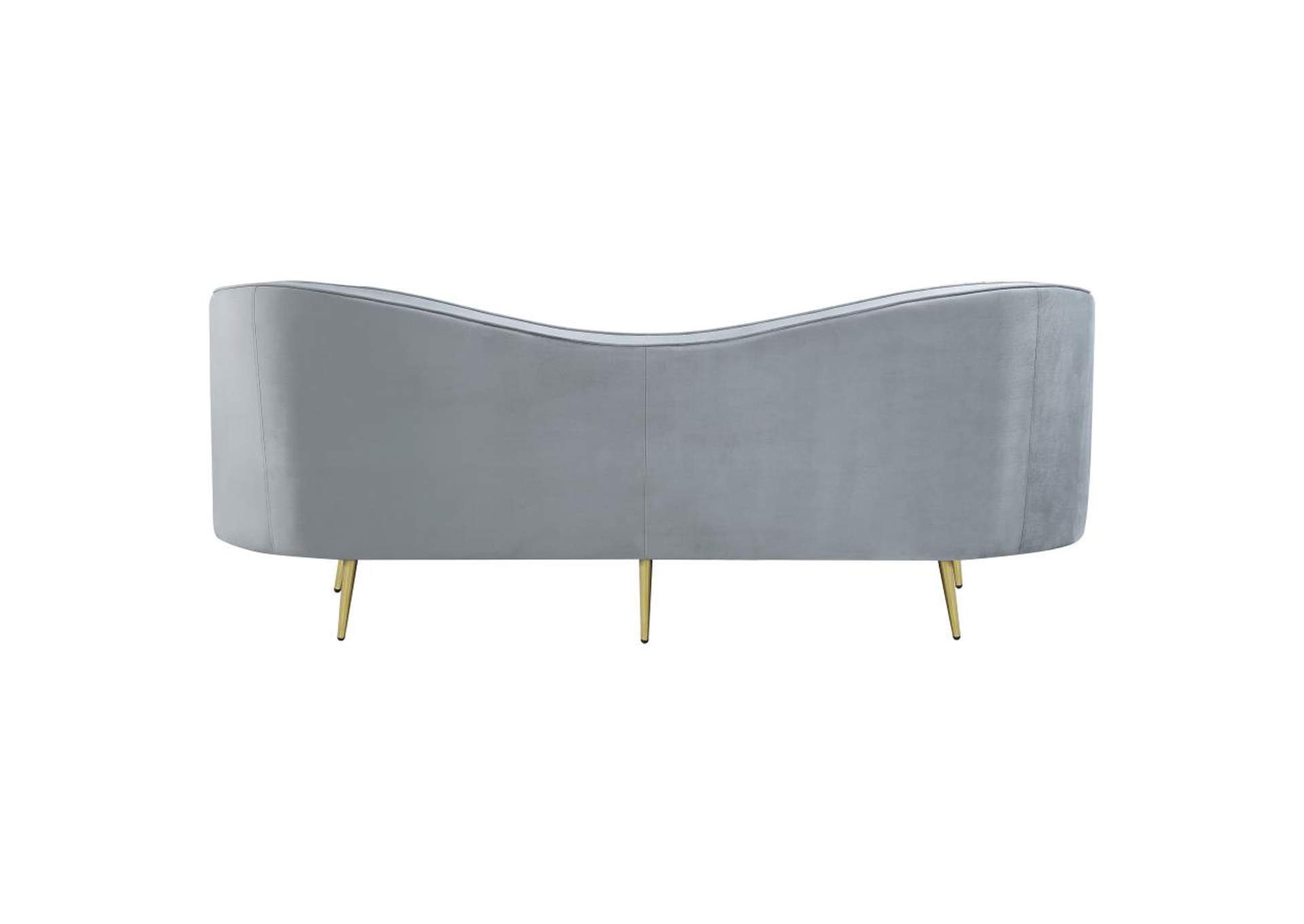 Sophia 2-piece Upholstered Living Room Set with Camel Back Grey and Gold image 7