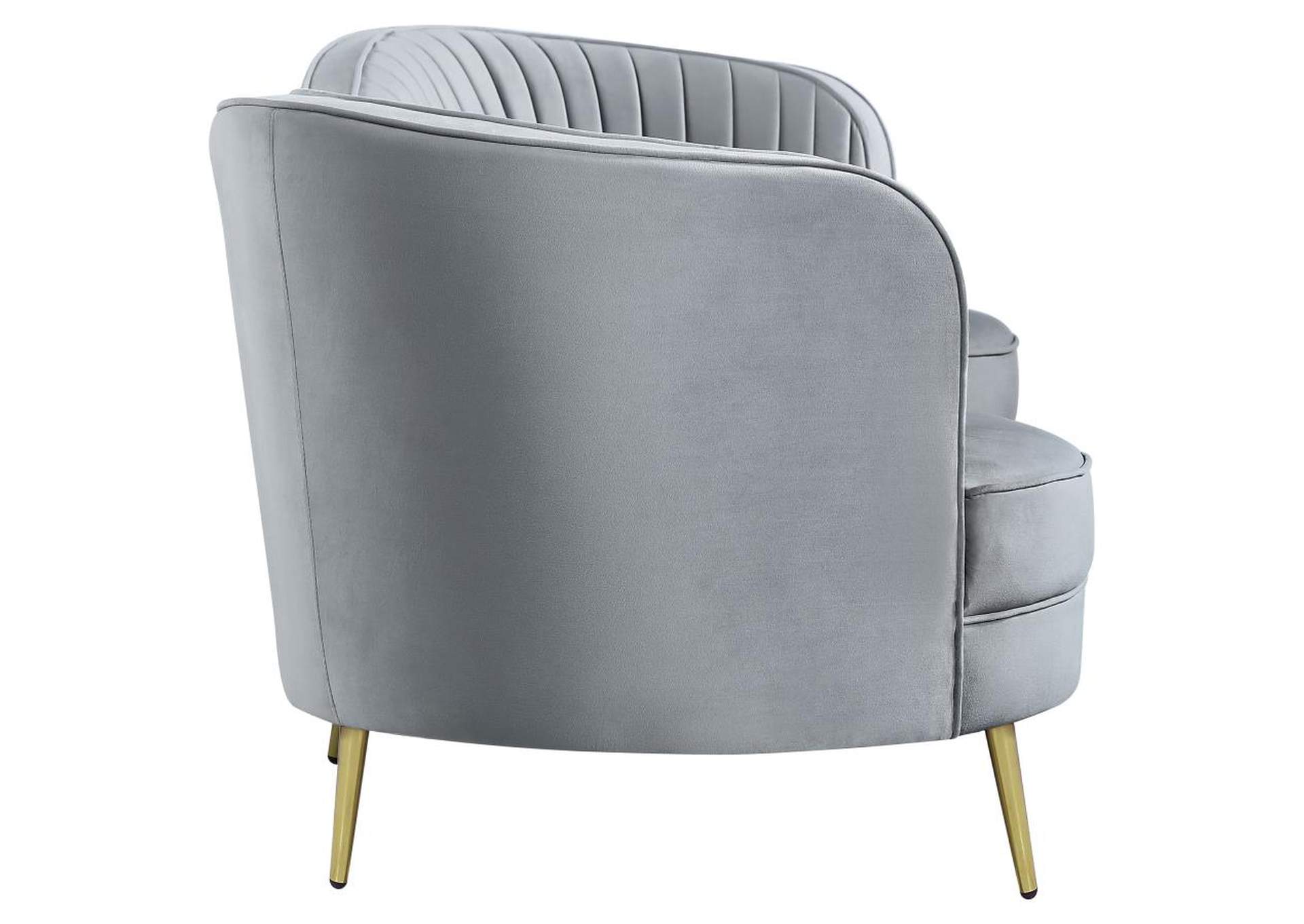 Sophia 2-piece Upholstered Living Room Set with Camel Back Grey and Gold image 8