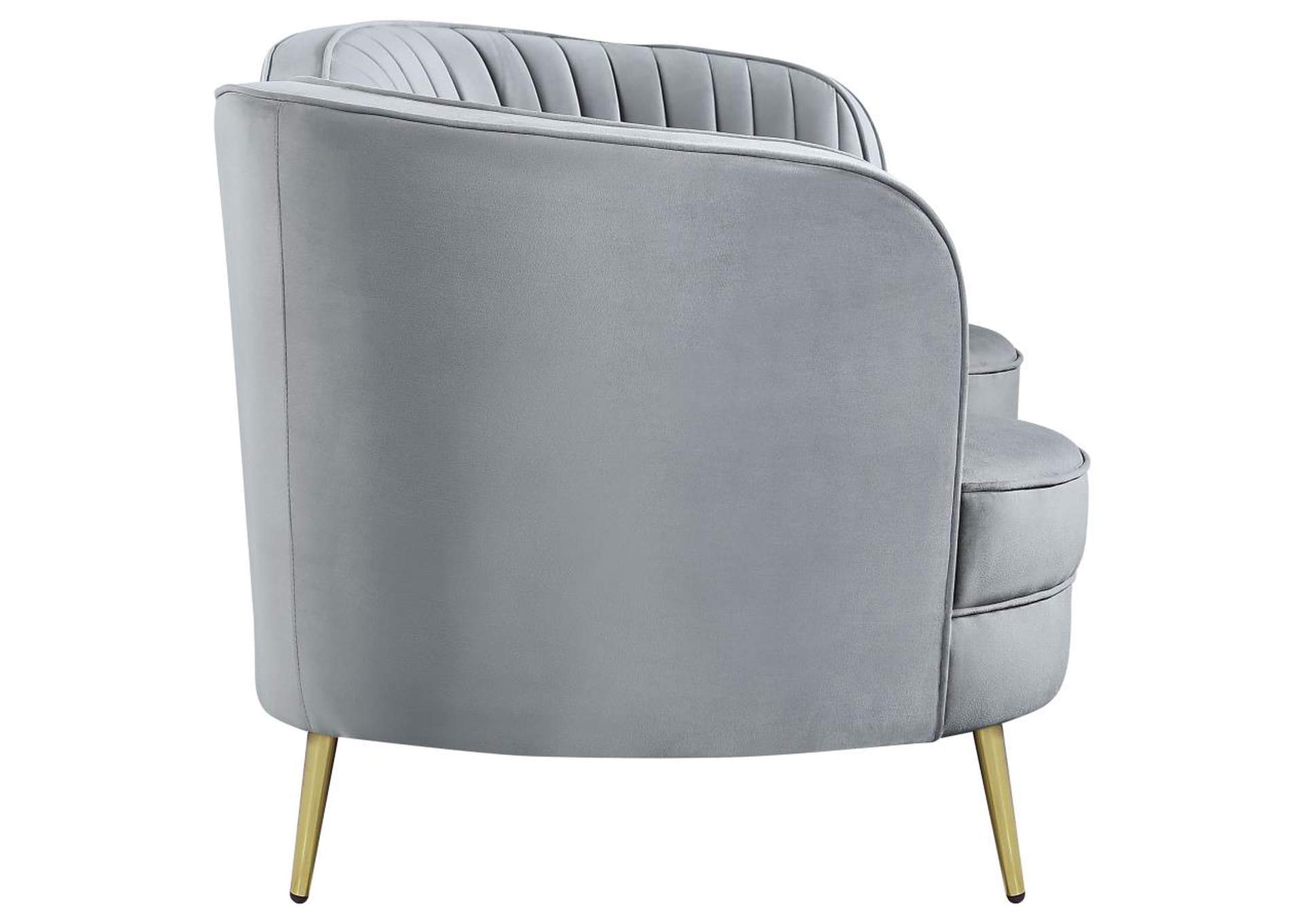 Sophia 2-piece Upholstered Living Room Set with Camel Back Grey and Gold image 12