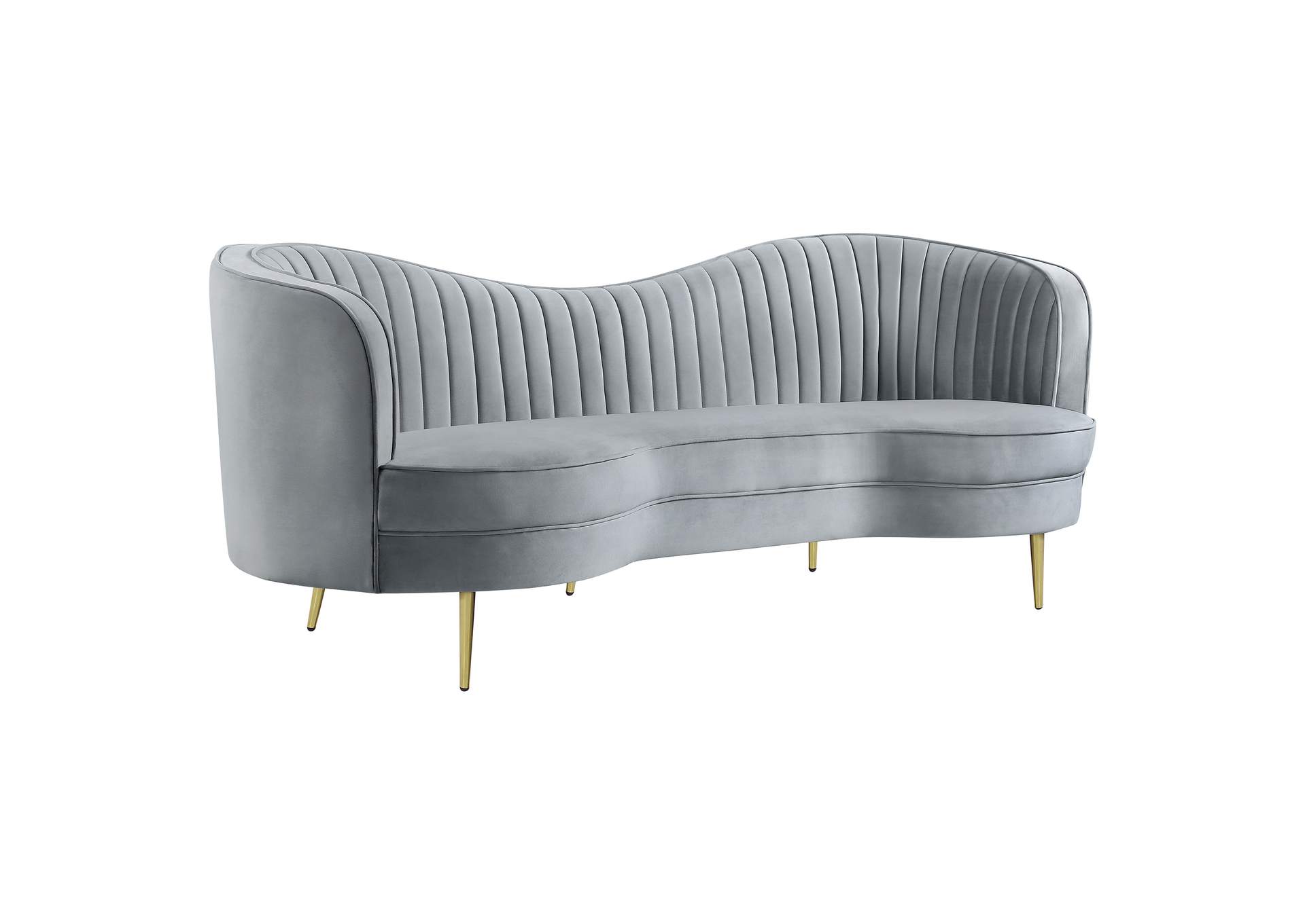 Sophia 3-piece Upholstered Channel Tufted Sofa Set Grey