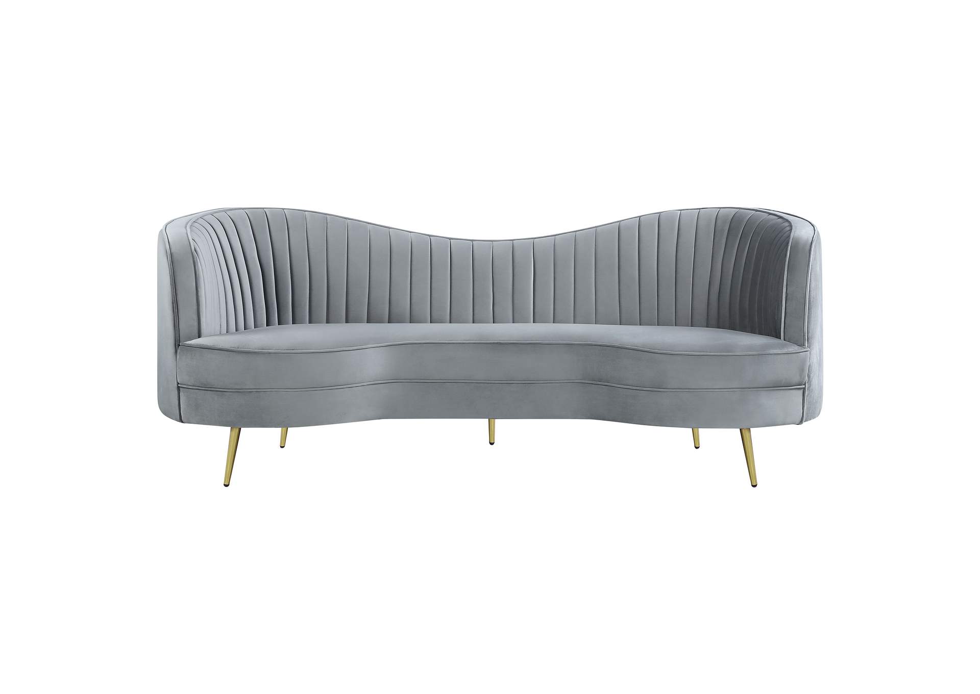 Sophia 3-piece Upholstered Channel Tufted Sofa Set Grey