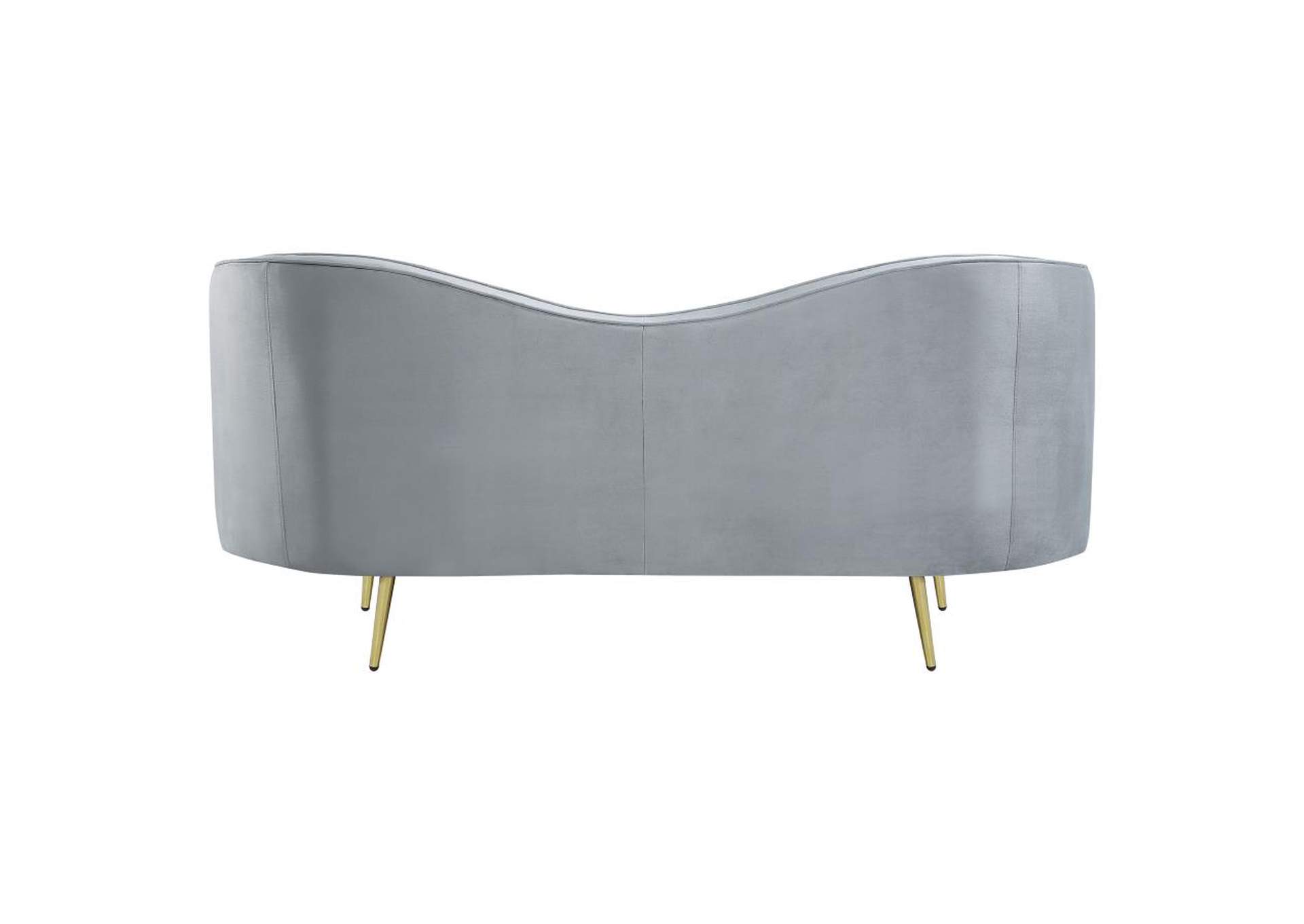 Sophia 3-piece Upholstered Living Room Set with Camel Back Grey and Gold image 9