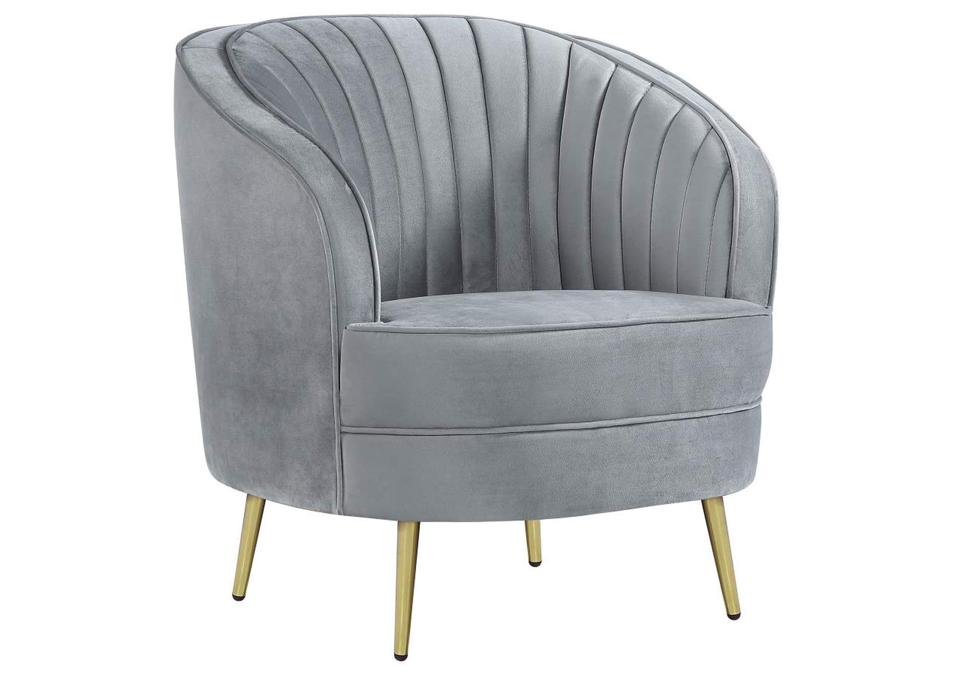 Sophia 3-piece Upholstered Living Room Set with Camel Back Grey and Gold image 10